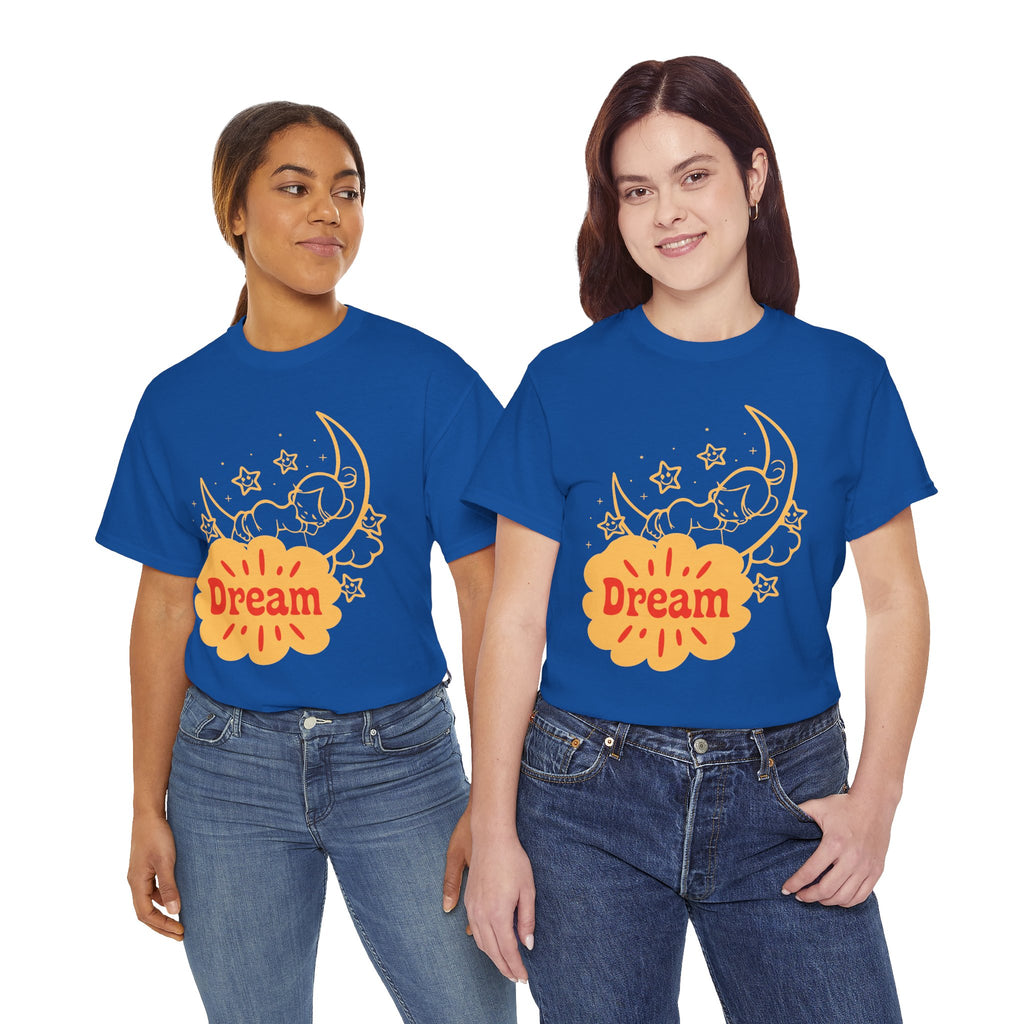 Sleeping Moon Sketch Dream Tee | Crescent Moon, Stars Night Illustration