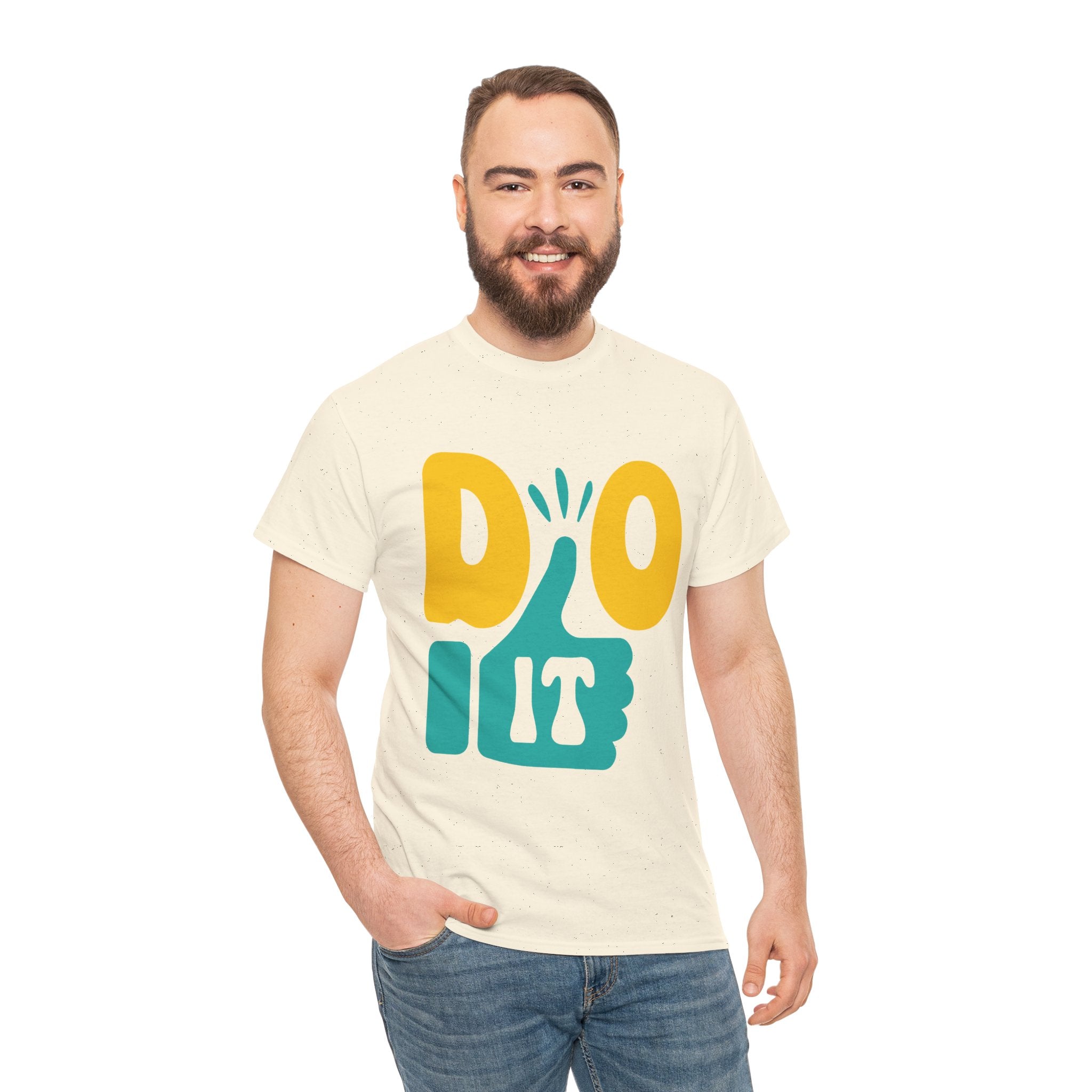 Thumbs Up Encouragement Tee | Yellow Teal Thumbs Up Graphic T-Shirt