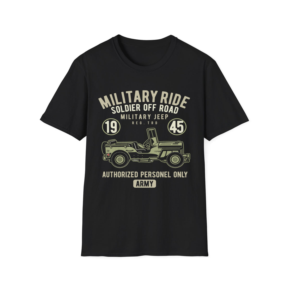 Military Ride Vintage Jeep T-Shirt | 1945 Army Off Road Tee