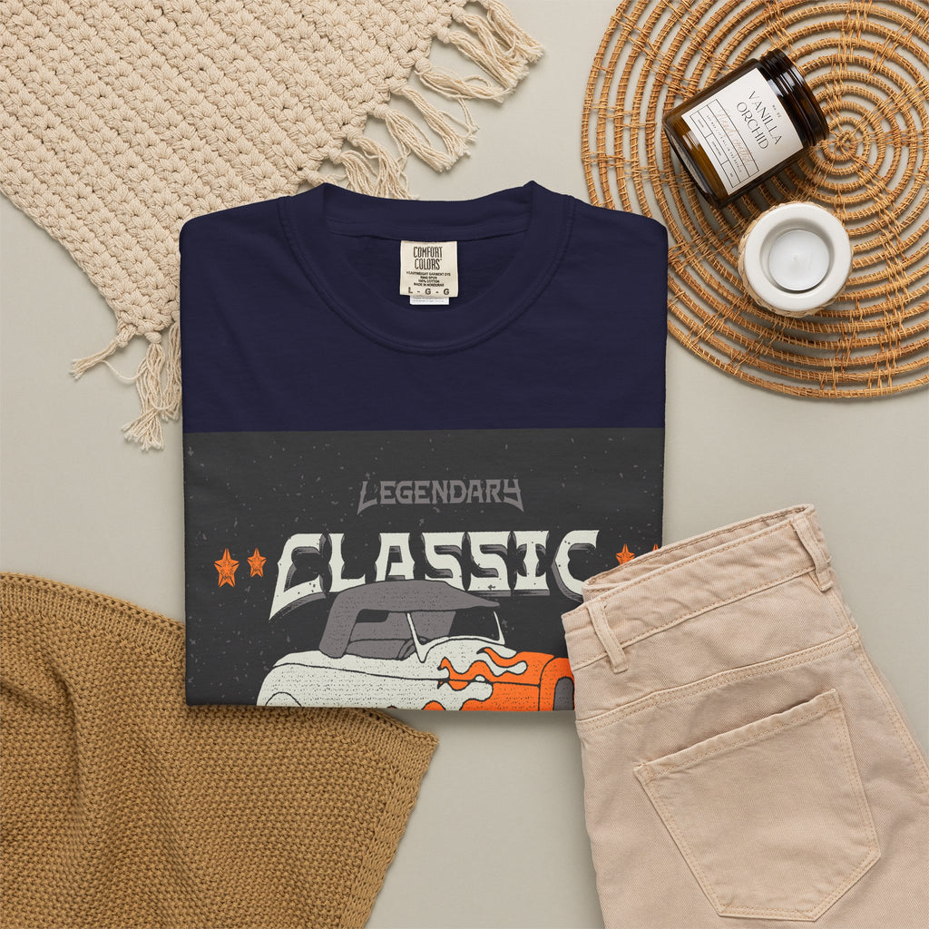Hand-Drawn Hot Rod Graphic T-Shirt | Vintage Car Crew Tee