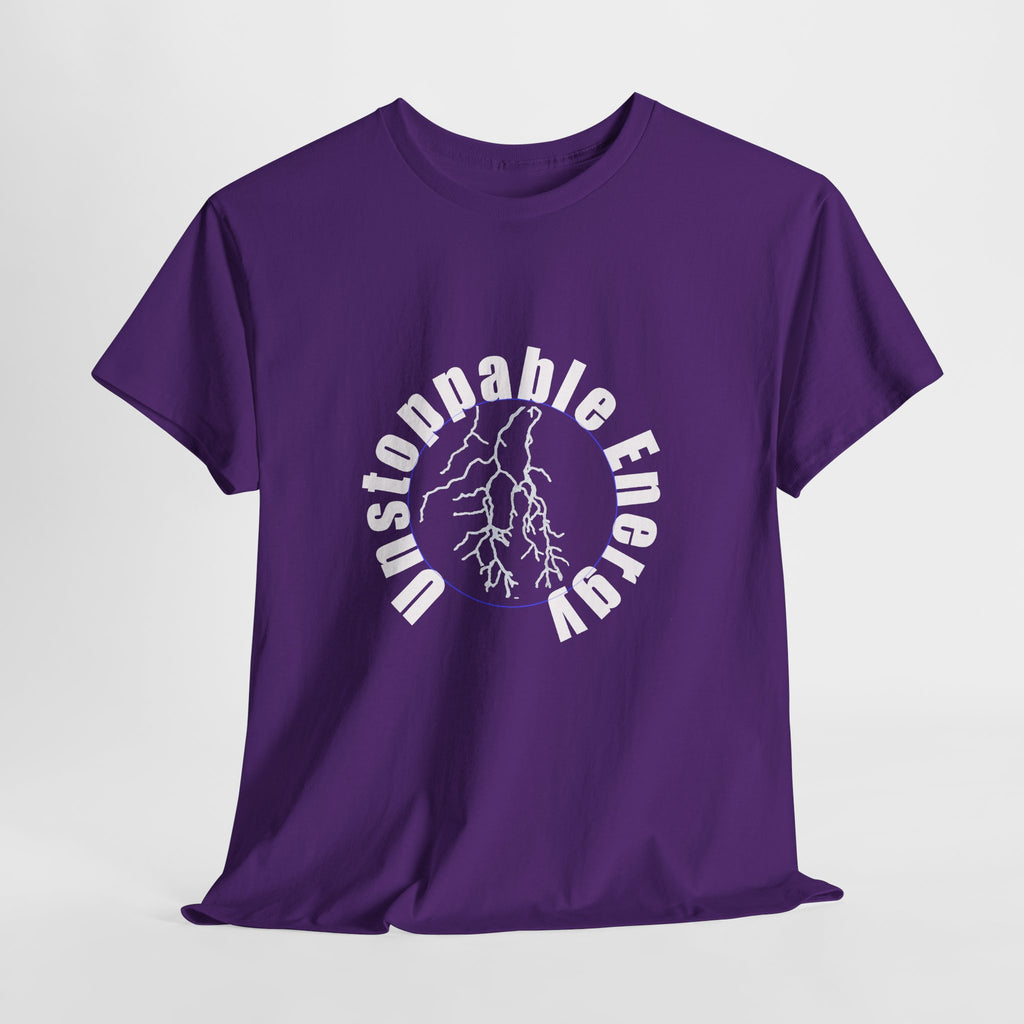 Unstoppable Energy lightning circle Tee | Minimalist bold white on black