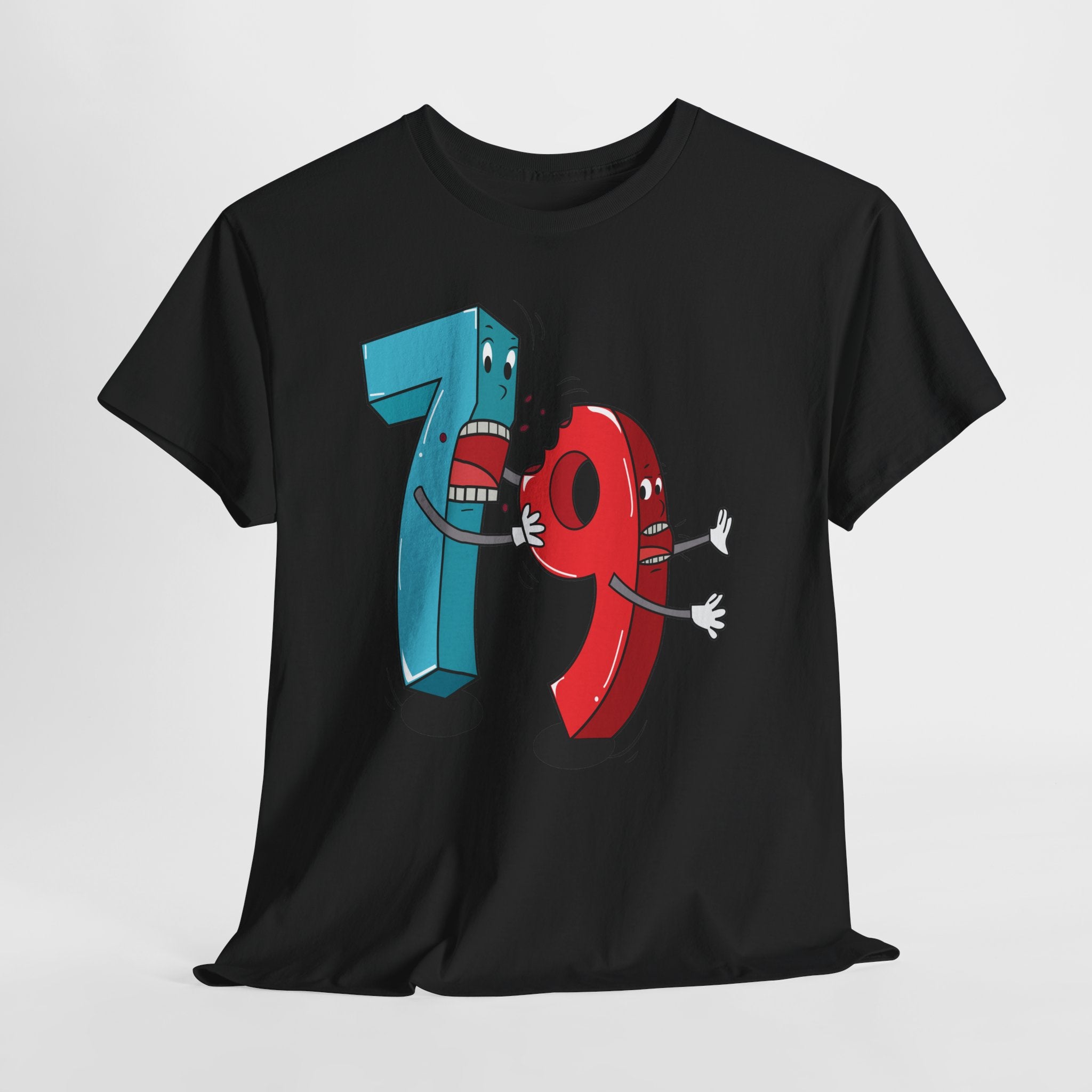 Playful Fighting Numbers 79 Tee | Math Humor Shirt