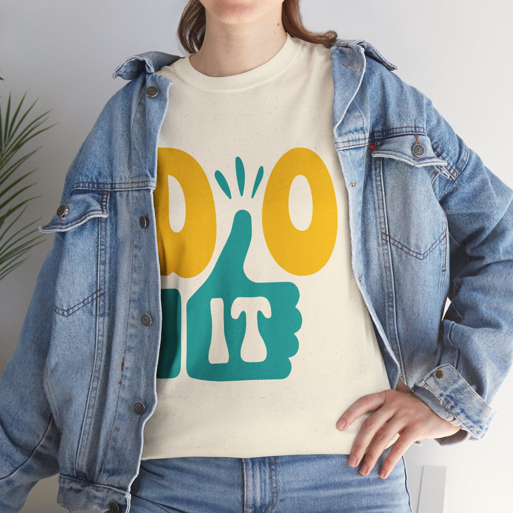 Thumbs Up Encouragement Tee | Yellow Teal Thumbs Up Graphic T-Shirt