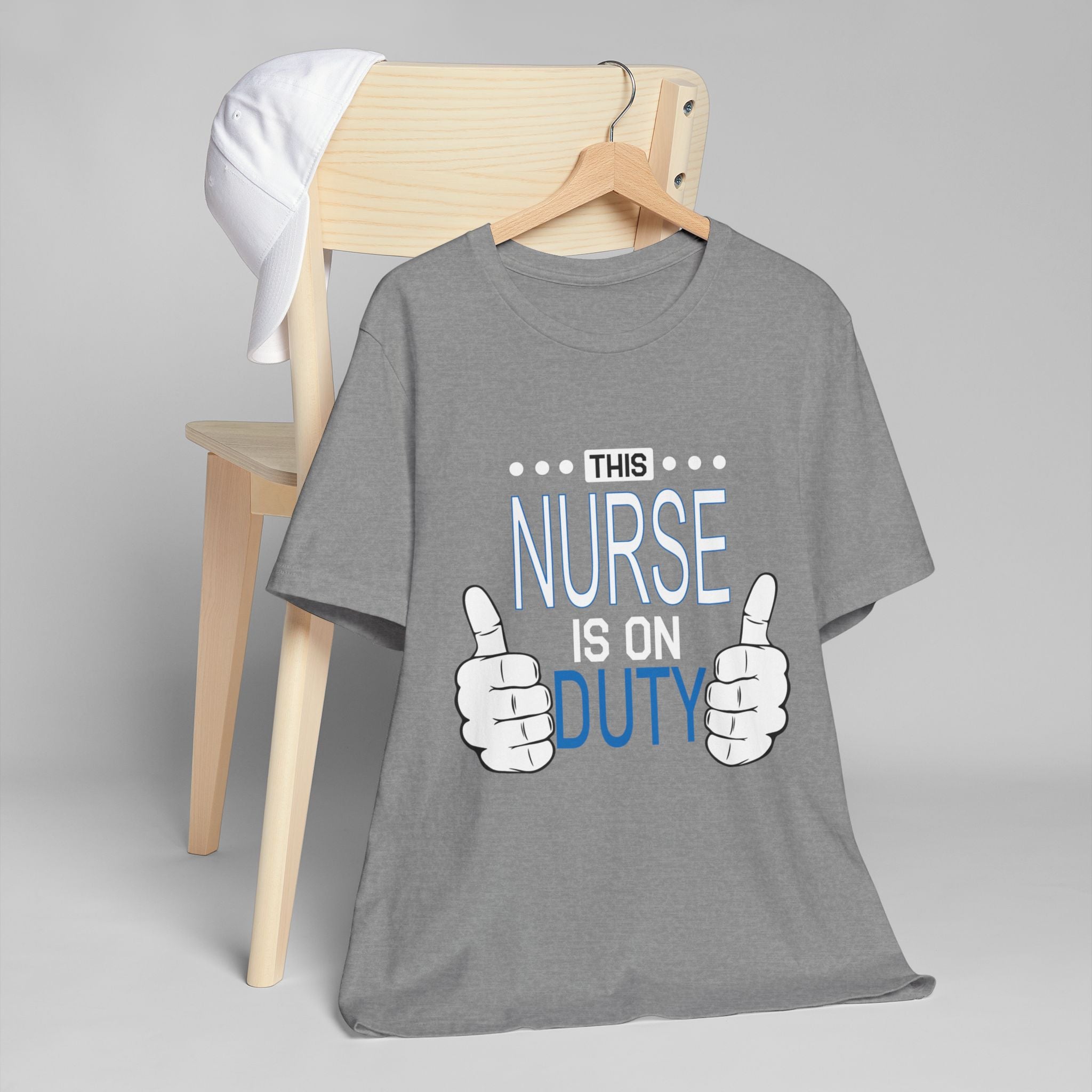 This Nurse Is On Duty T-Shirt | Nurse Thumbs Graphic Tee