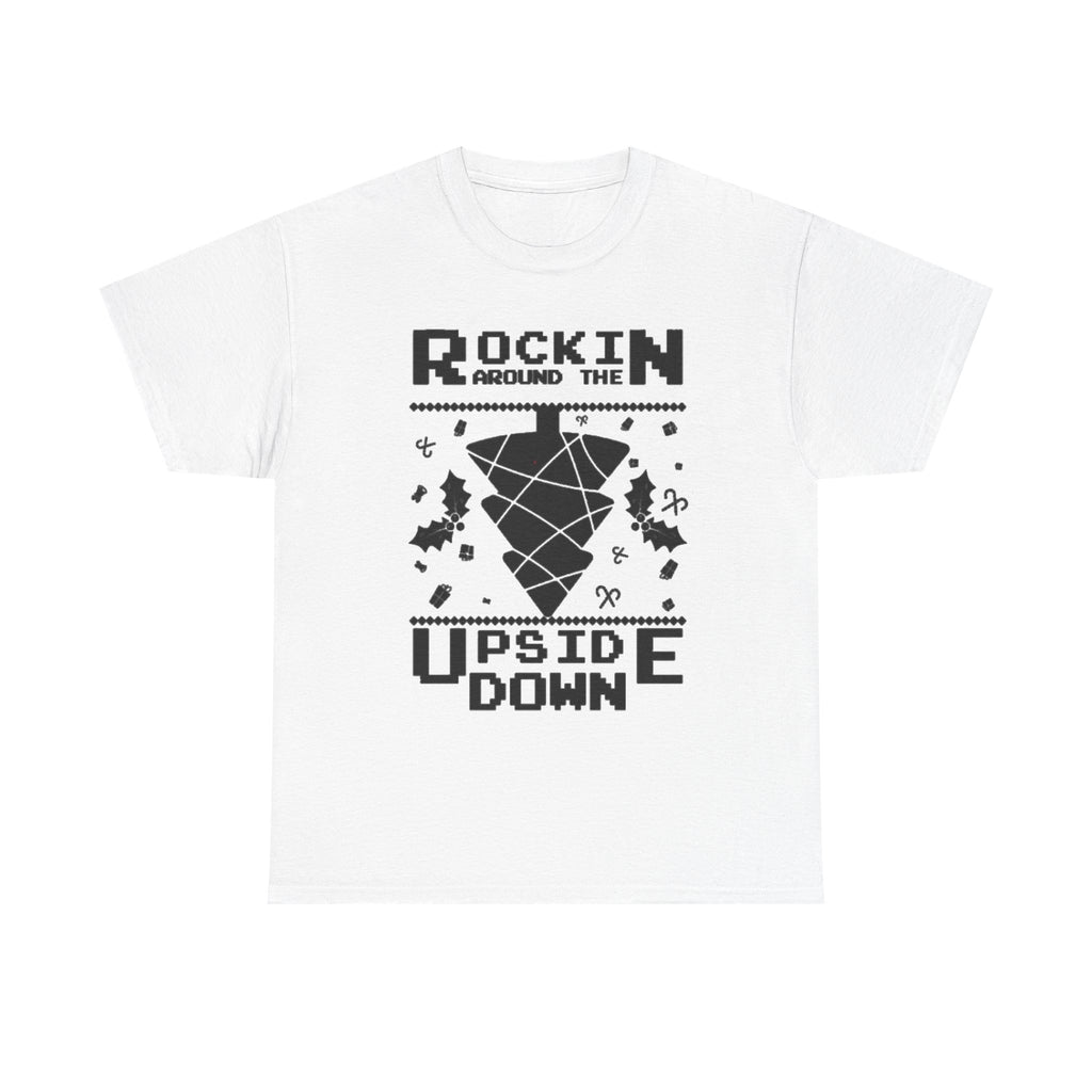 Rockin Around the Upside Down Pixel Poster Tee | Retro Arcade Synth Vibe