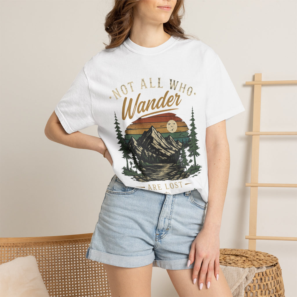 Not All Who Wander Are Lost T-shirt | Vintage Mountain Hiking Nature Tee