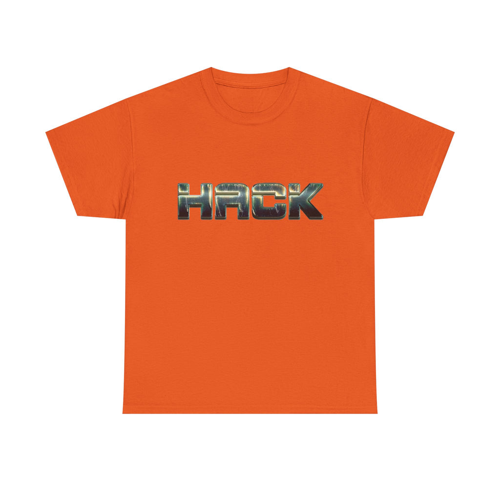 HACK camo metallic logo Tee | Hacker coder shirt, orange tech tee