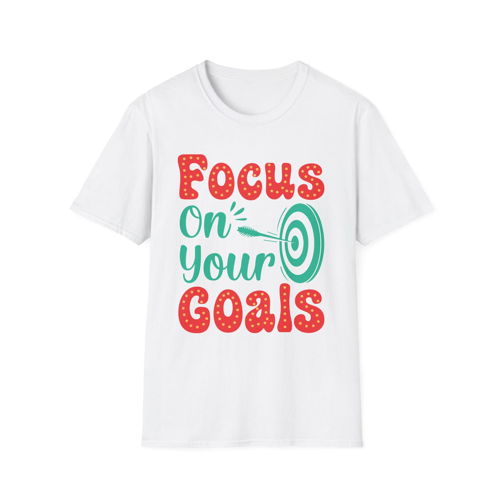 Focus On Your Goals tee | Motivational Graphic T-Shirt, Hand-Lettered Target Design