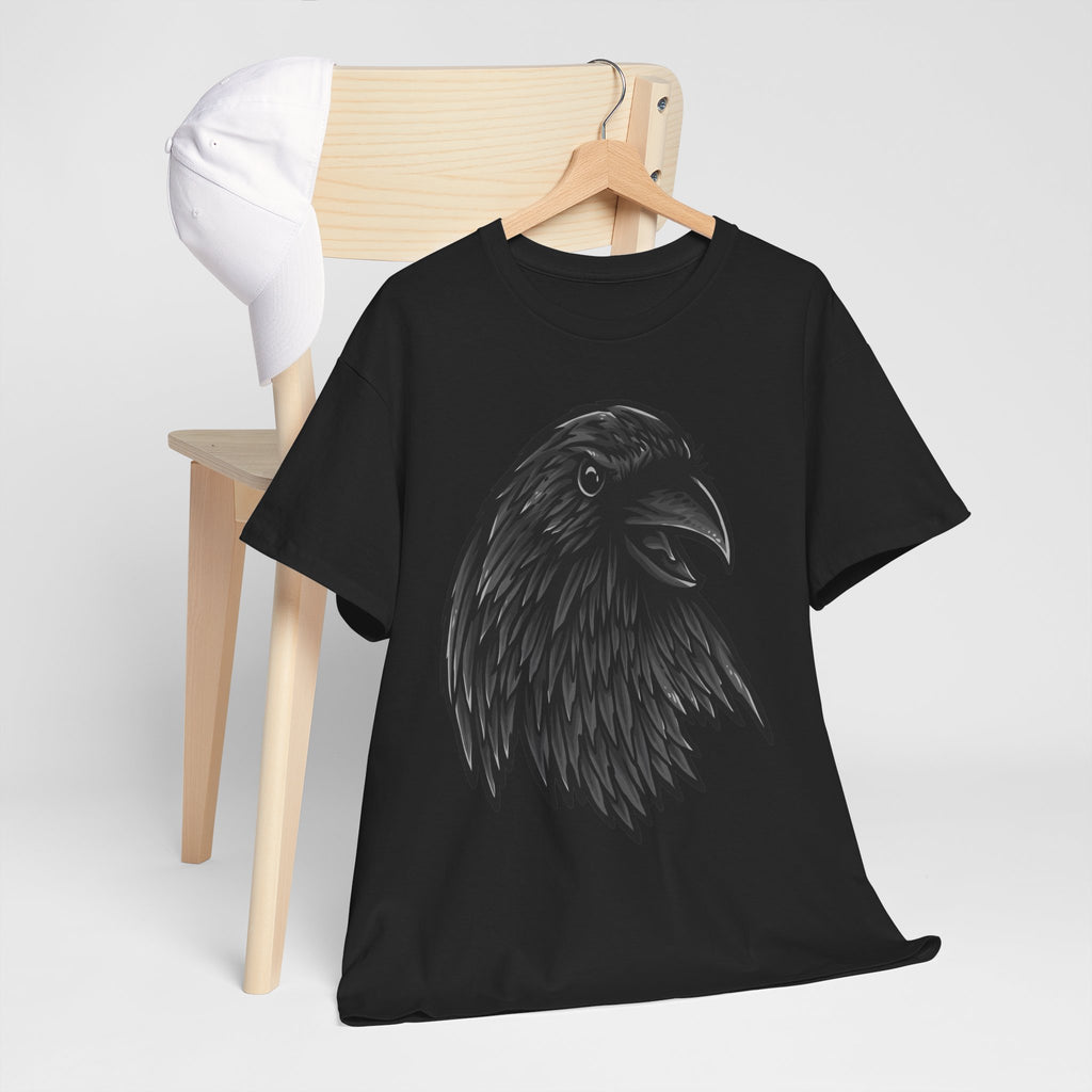 Raven Head Graphic Tee — Gothic Black Crow T-Shirt