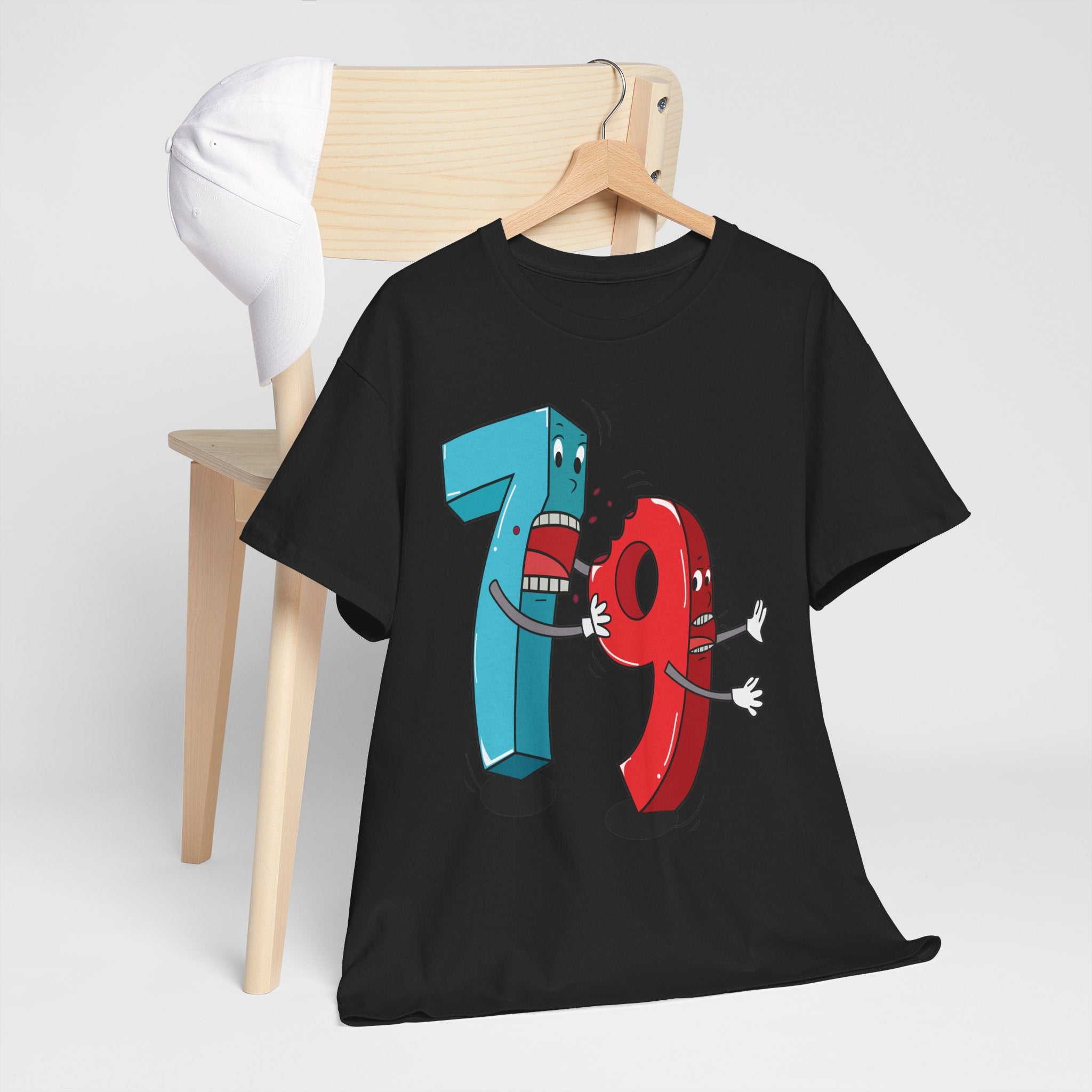 Playful Fighting Numbers 79 Tee | Math Humor Shirt