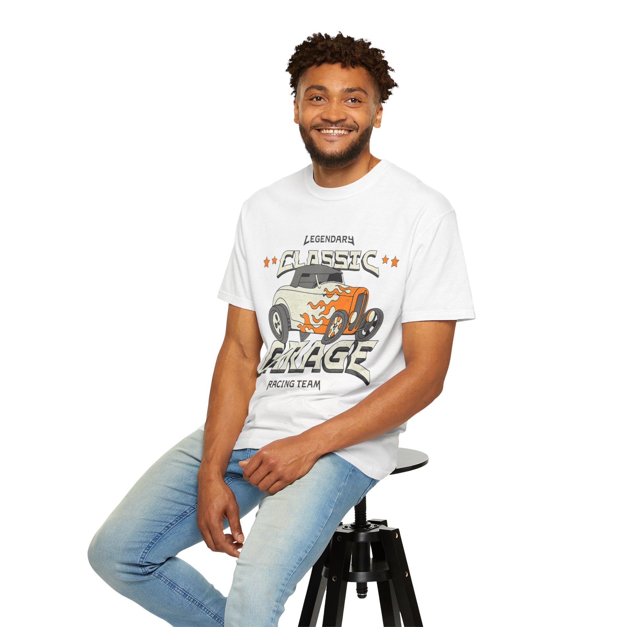 Classic Garage Hot Rod Illustration T-Shirt | Retro Racing Car Tee