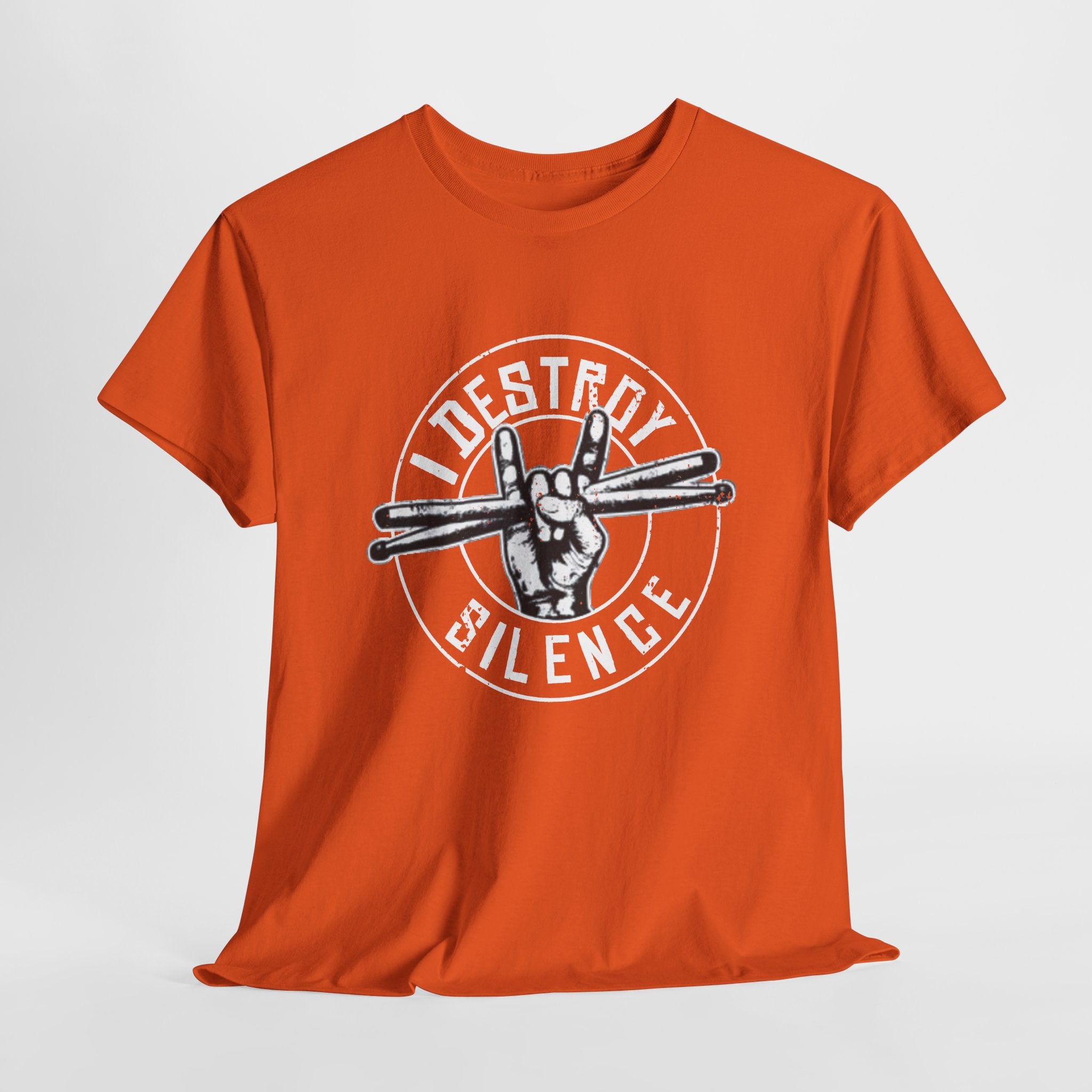 I Destroy Silence Drumsticks Tee, Drummer Shirt | Rock Band Musician Tee
