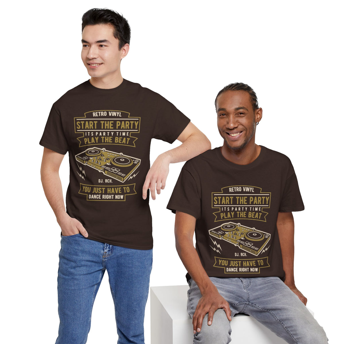 Start the Party DJ Turntable Tee — Vintage Vinyl Music Shirt