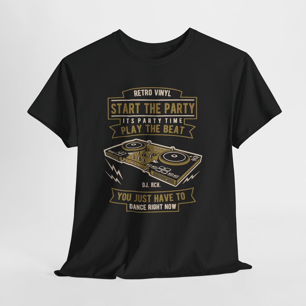 Start the Party DJ Turntable Tee — Vintage Vinyl Music Shirt