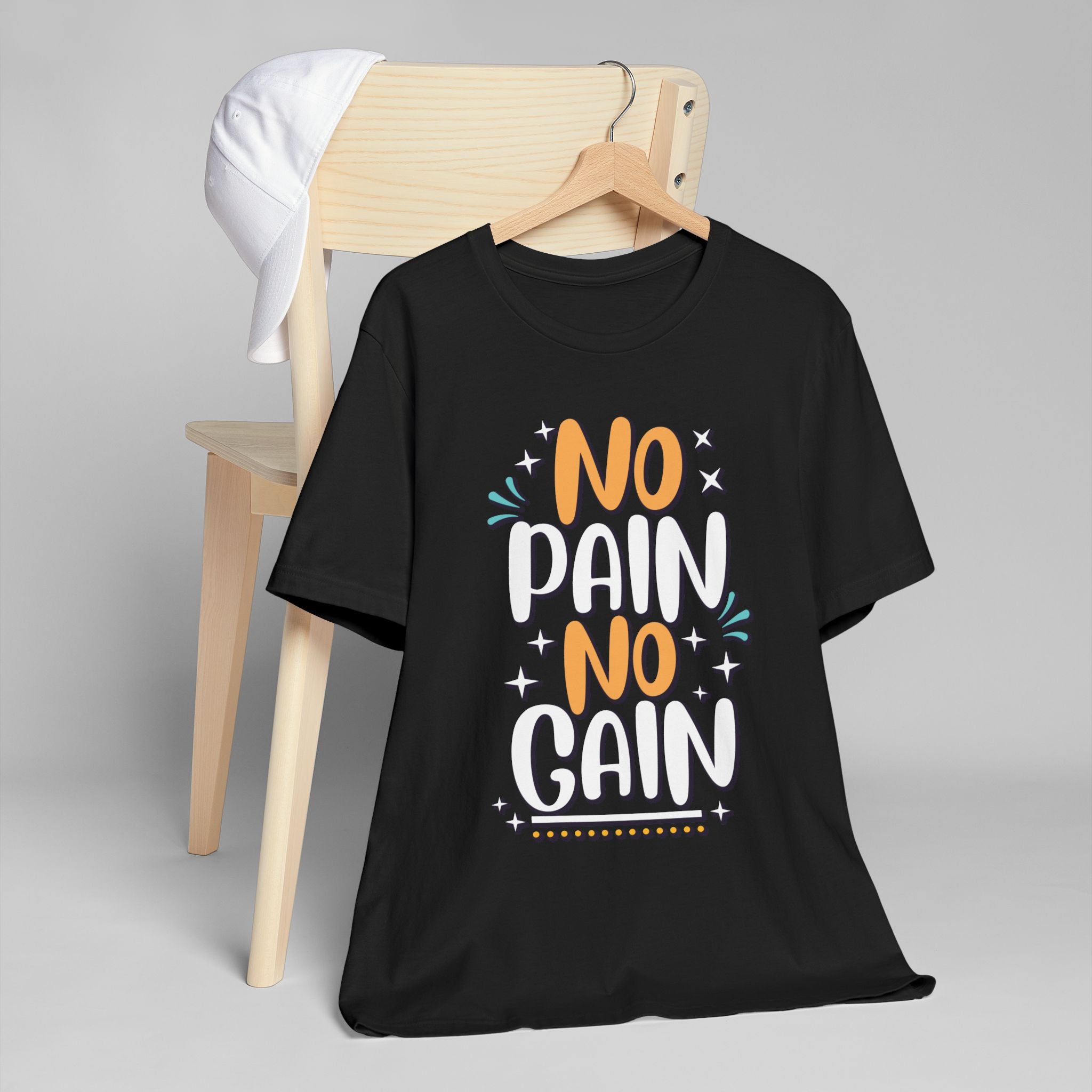 No Pain No Gain Tee | Hand-Lettered Typography T-Shirt