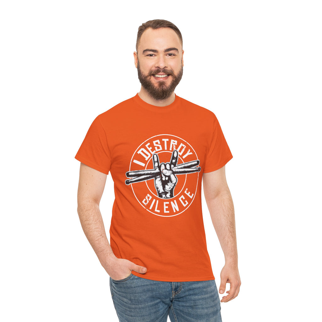 I Destroy Silence Drumsticks Tee, Drummer Shirt | Rock Band Musician Tee