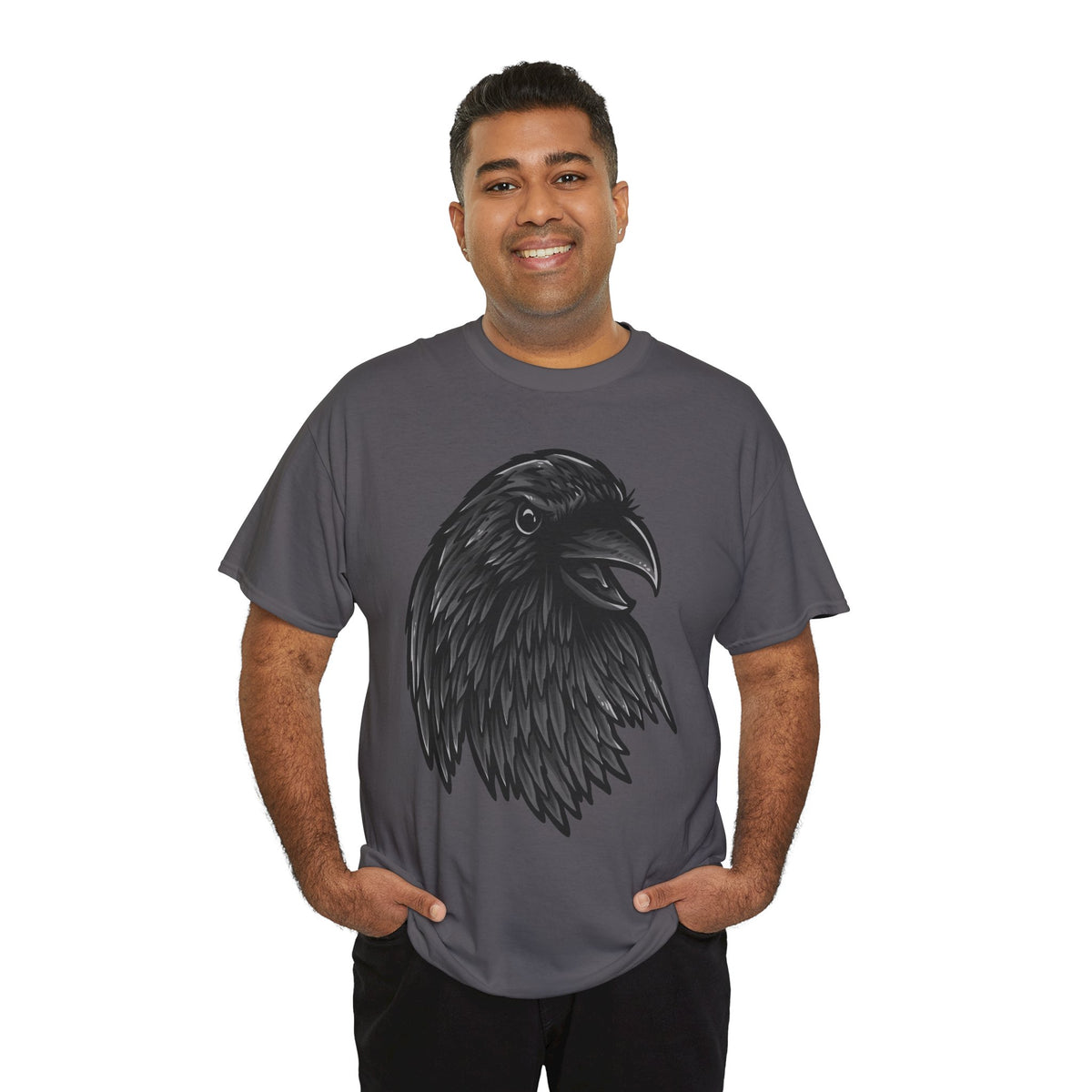 Raven Head Graphic Tee — Gothic Black Crow T-Shirt