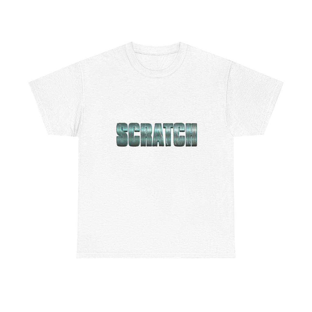 Scratch metallic text Tee | graphic word shirt, typographic design