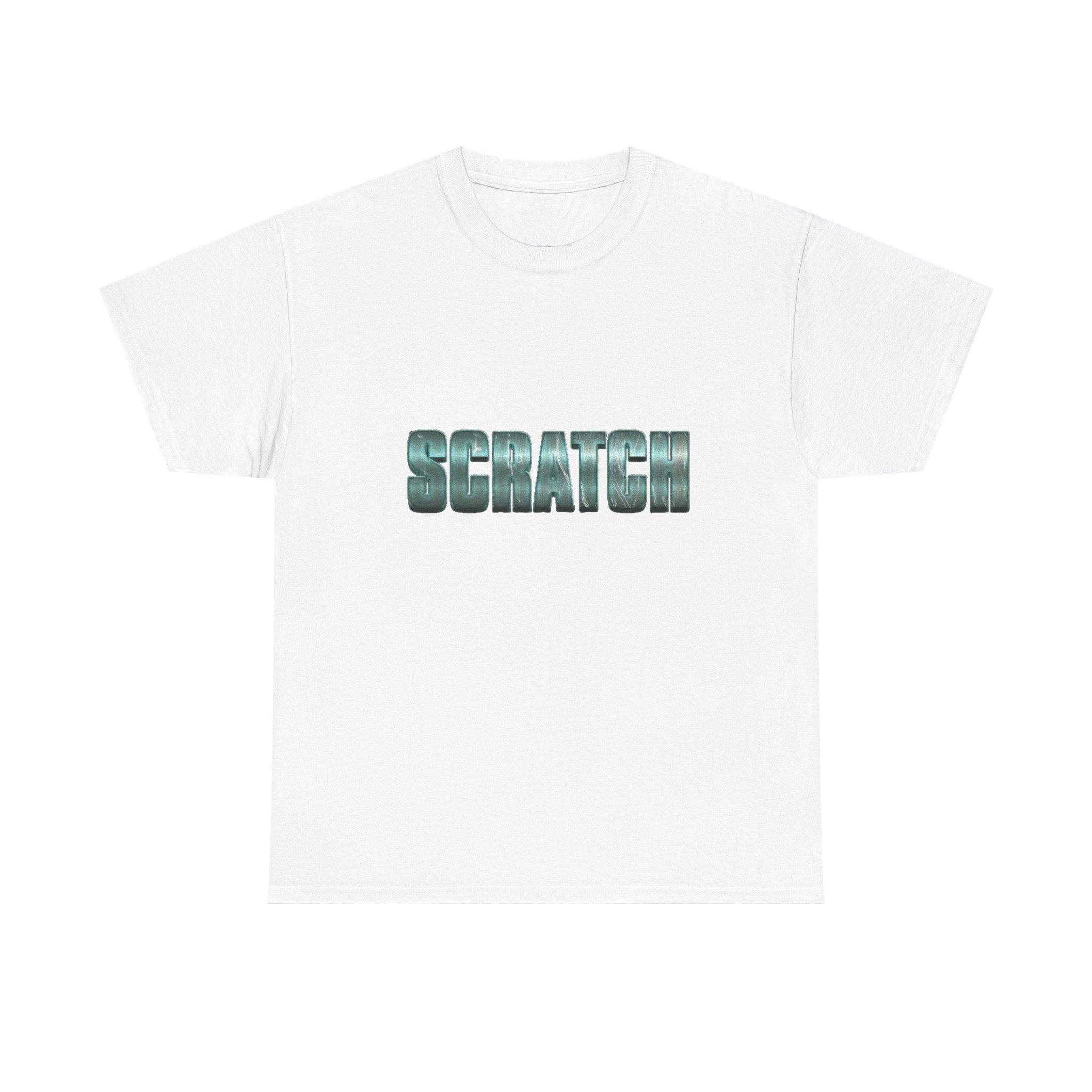 Scratch metallic text Tee | graphic word shirt, typographic design