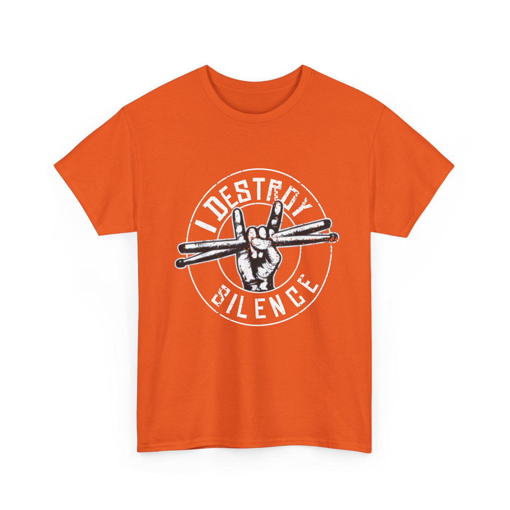 I Destroy Silence Drummer T-Shirt | Vintage Drumsticks Graphic Tee | Drummer Gift Musician Shirt