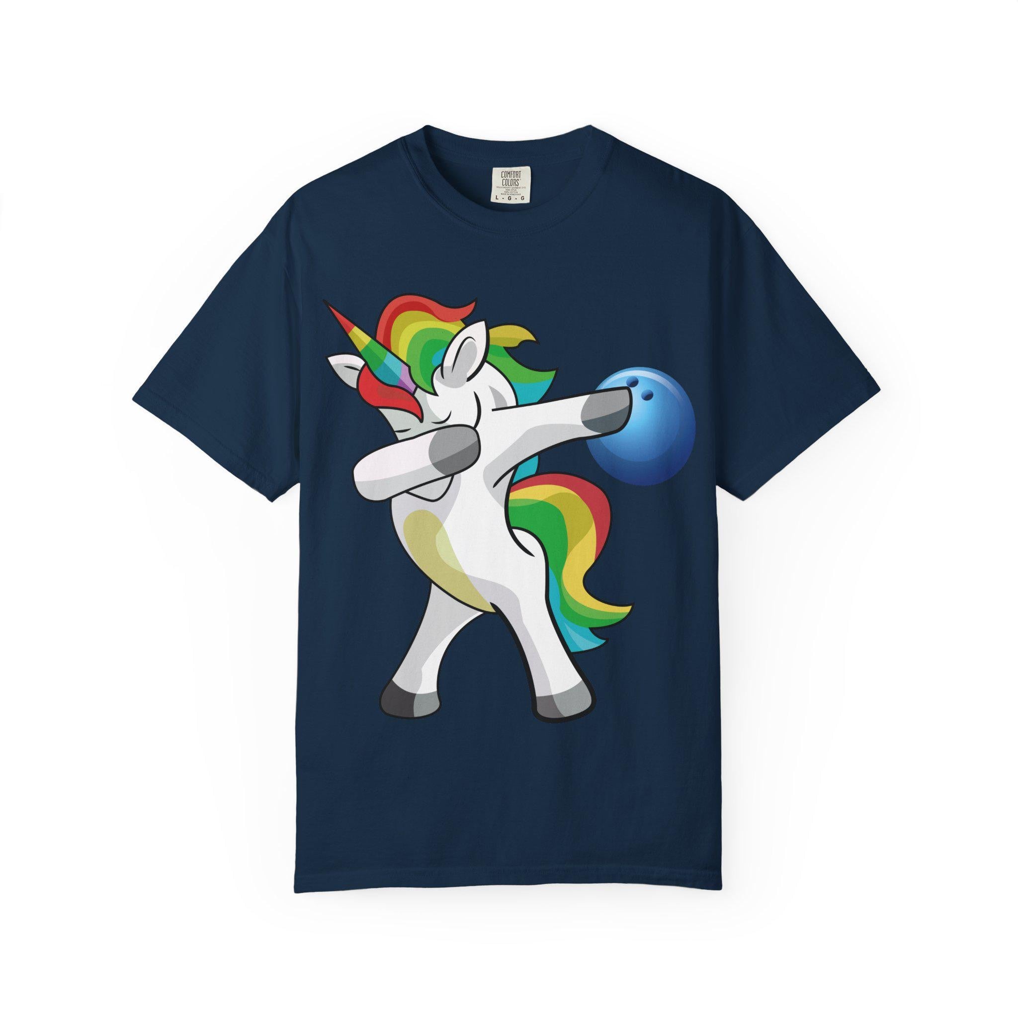 Vintage Rainbow Dabbing Unicorn Tee Funny Graphic Relaxed Fit Garment-Dyed Cotton Shirt Gift Idea