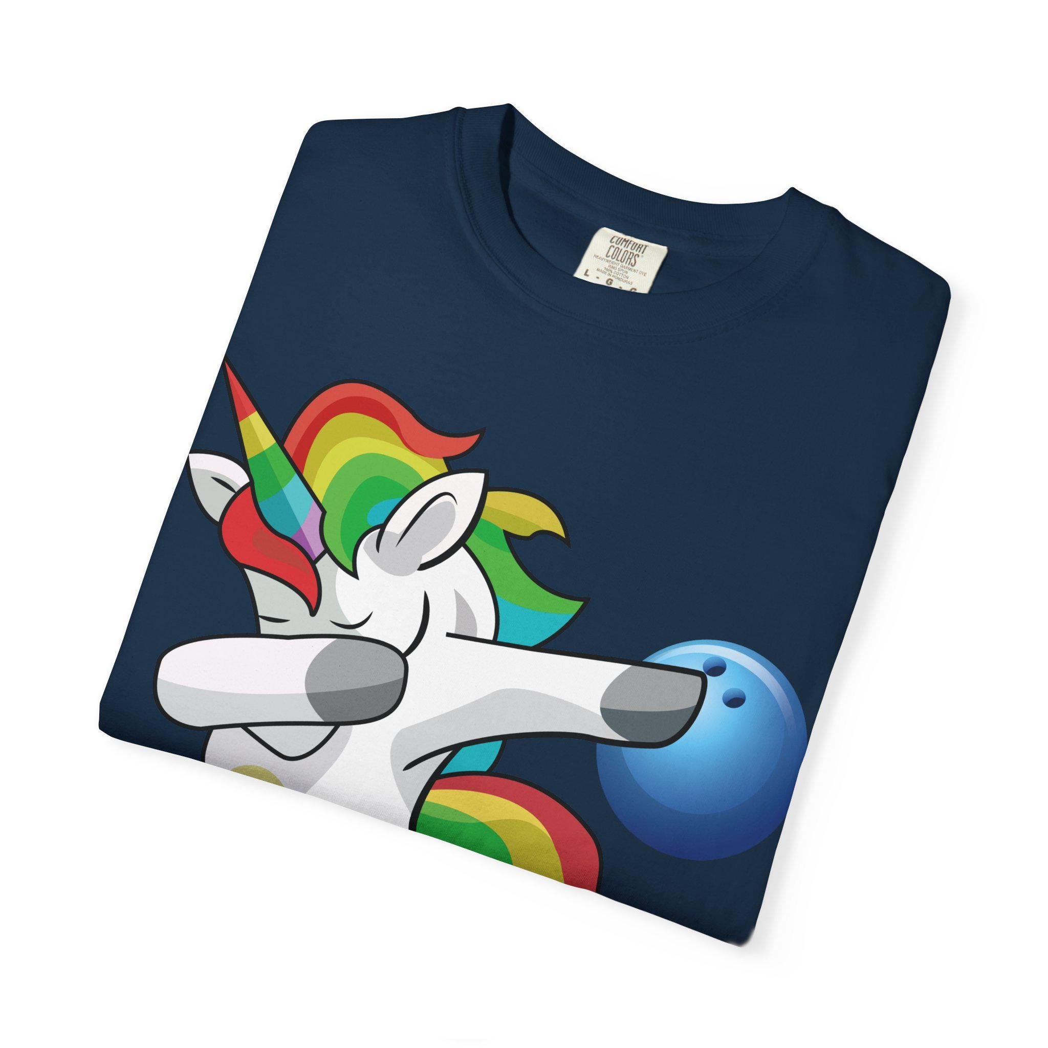 Vintage Rainbow Dabbing Unicorn Tee Funny Graphic Relaxed Fit Garment-Dyed Cotton Shirt Gift Idea