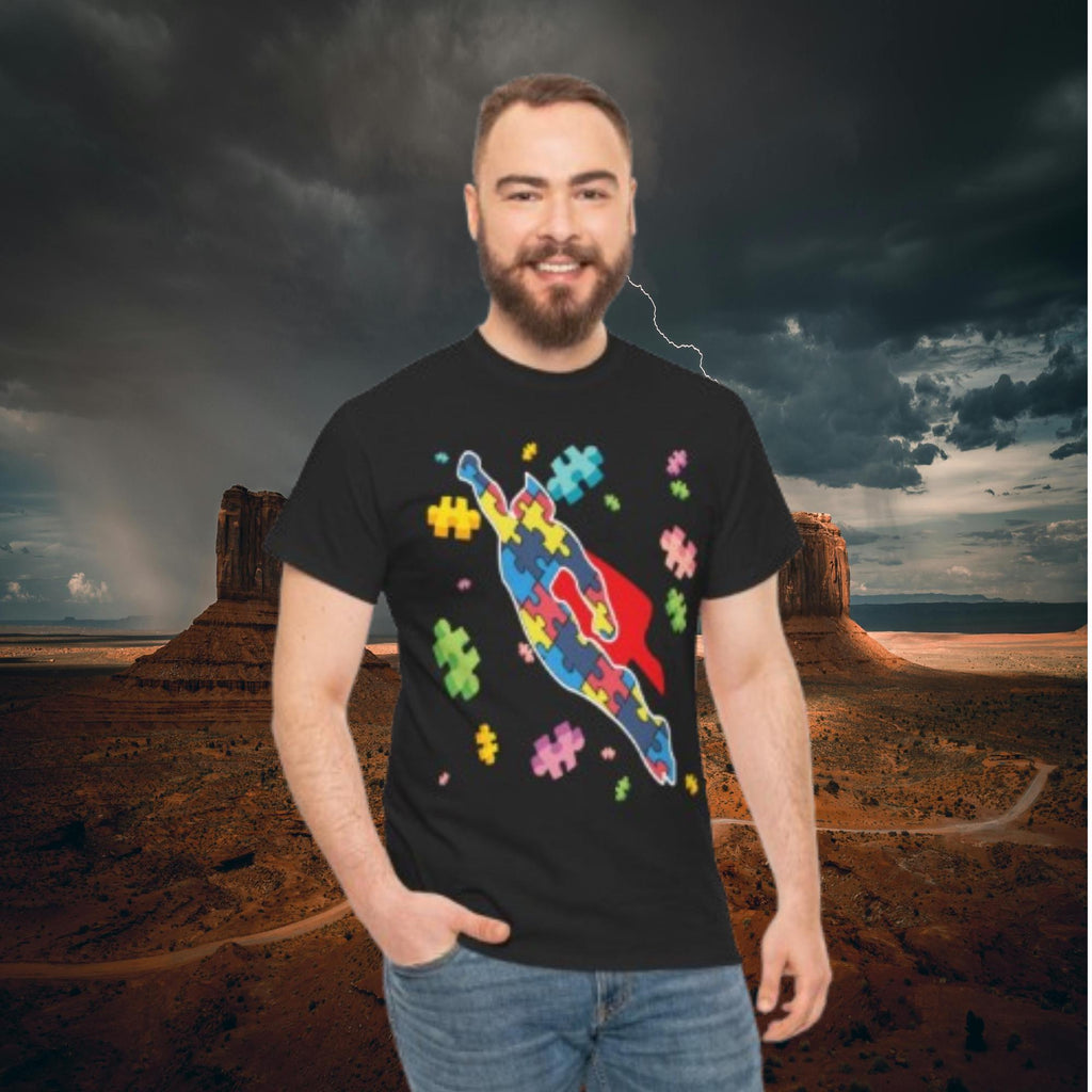 Autism Awareness Superhero Shirt – Puzzle Piece Graphic Tee | Support Unisex Mom Gift