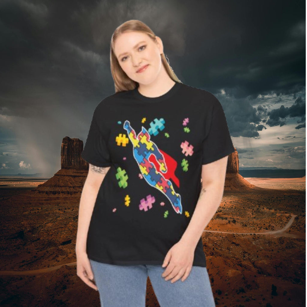 Autism Awareness Superhero Shirt – Puzzle Piece Graphic Tee | Support Unisex Mom Gift
