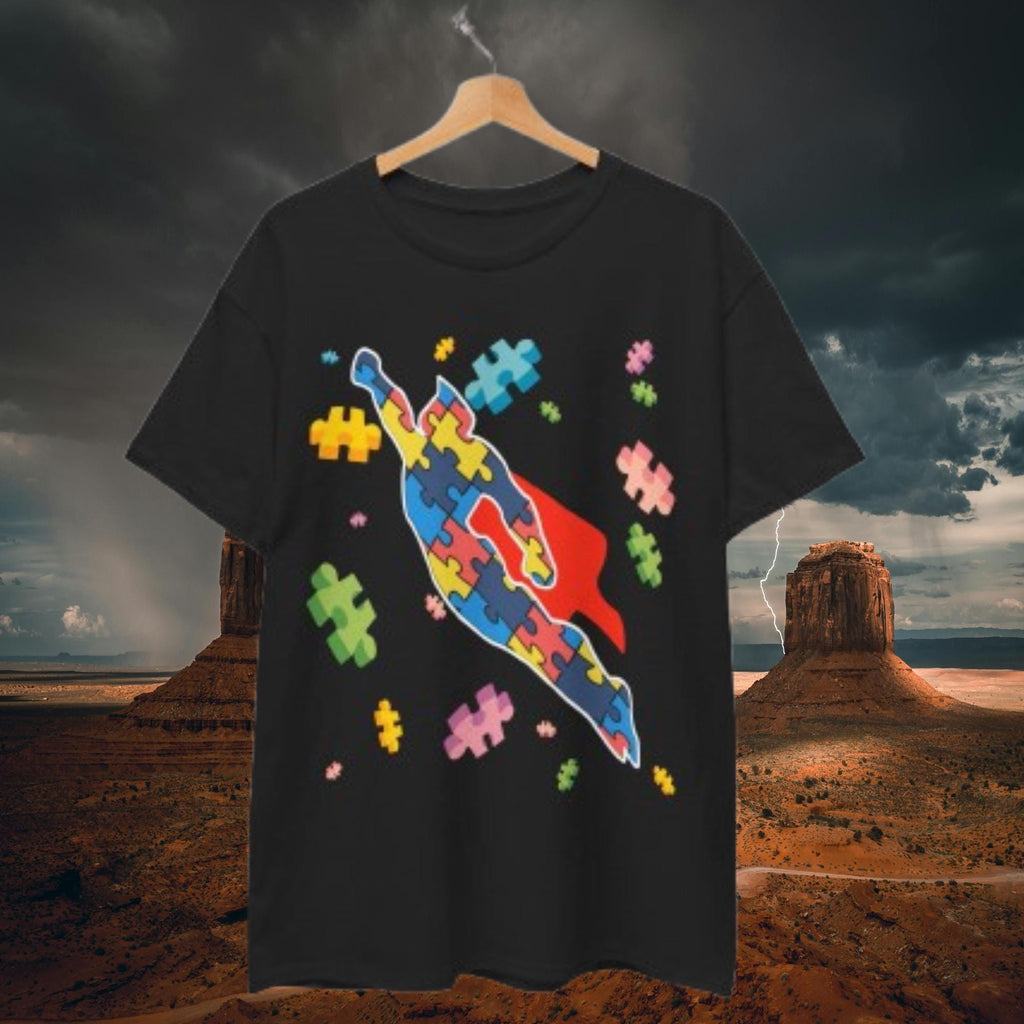 Autism Awareness Superhero Shirt – Puzzle Piece Graphic Tee | Support Unisex Mom Gift
