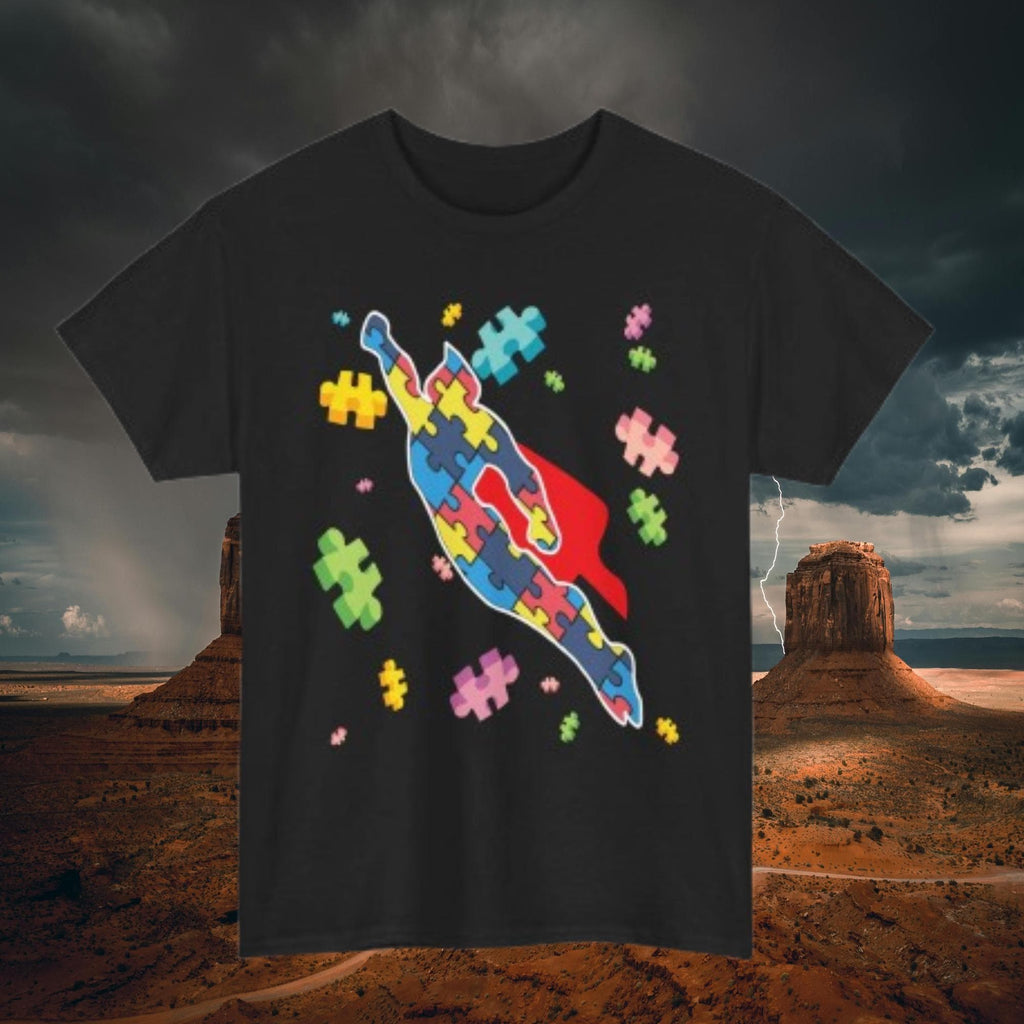 Autism Awareness Superhero Shirt – Puzzle Piece Graphic Tee | Support Unisex Mom Gift