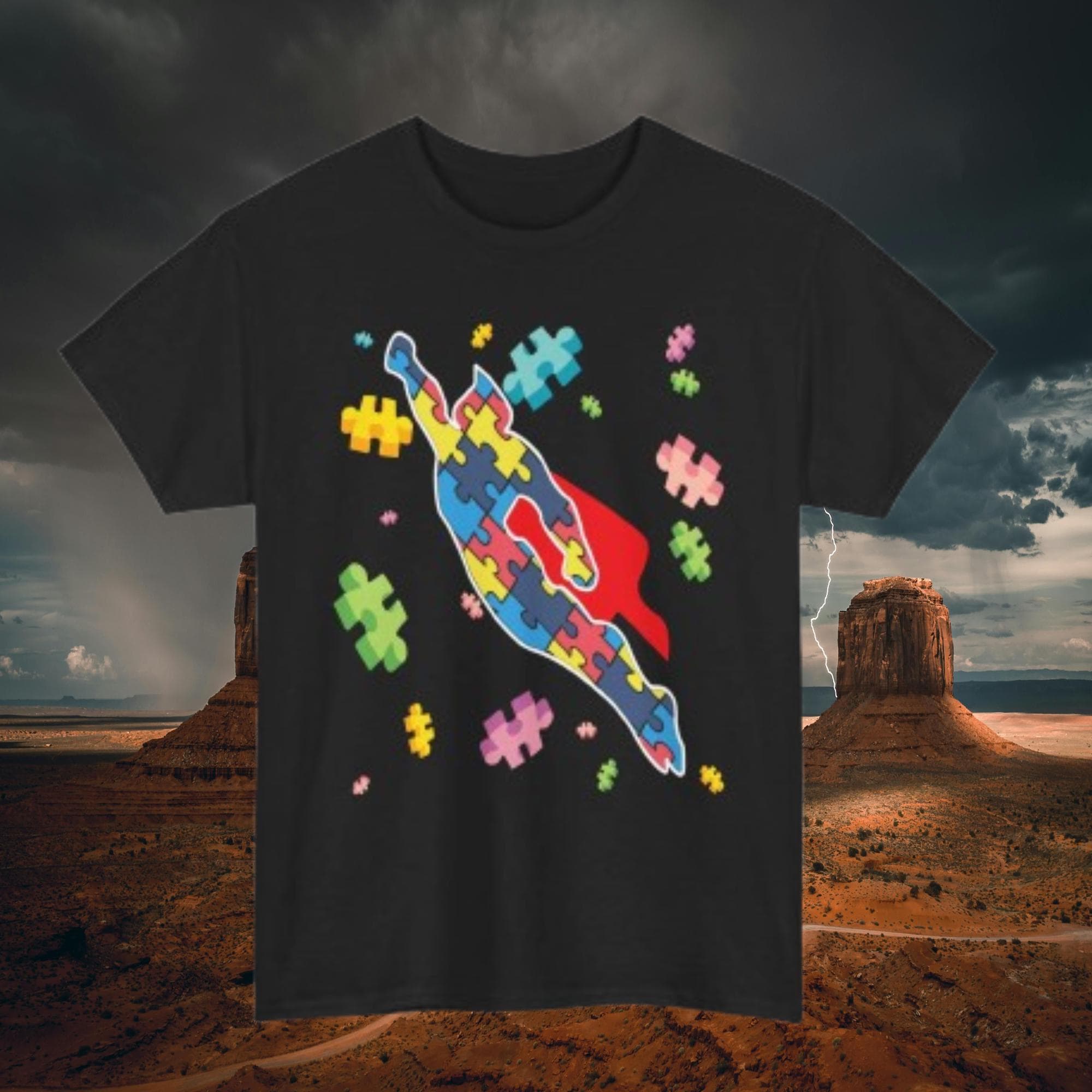Autism Awareness Superhero Shirt – Puzzle Piece Graphic Tee | Support Unisex Mom Gift