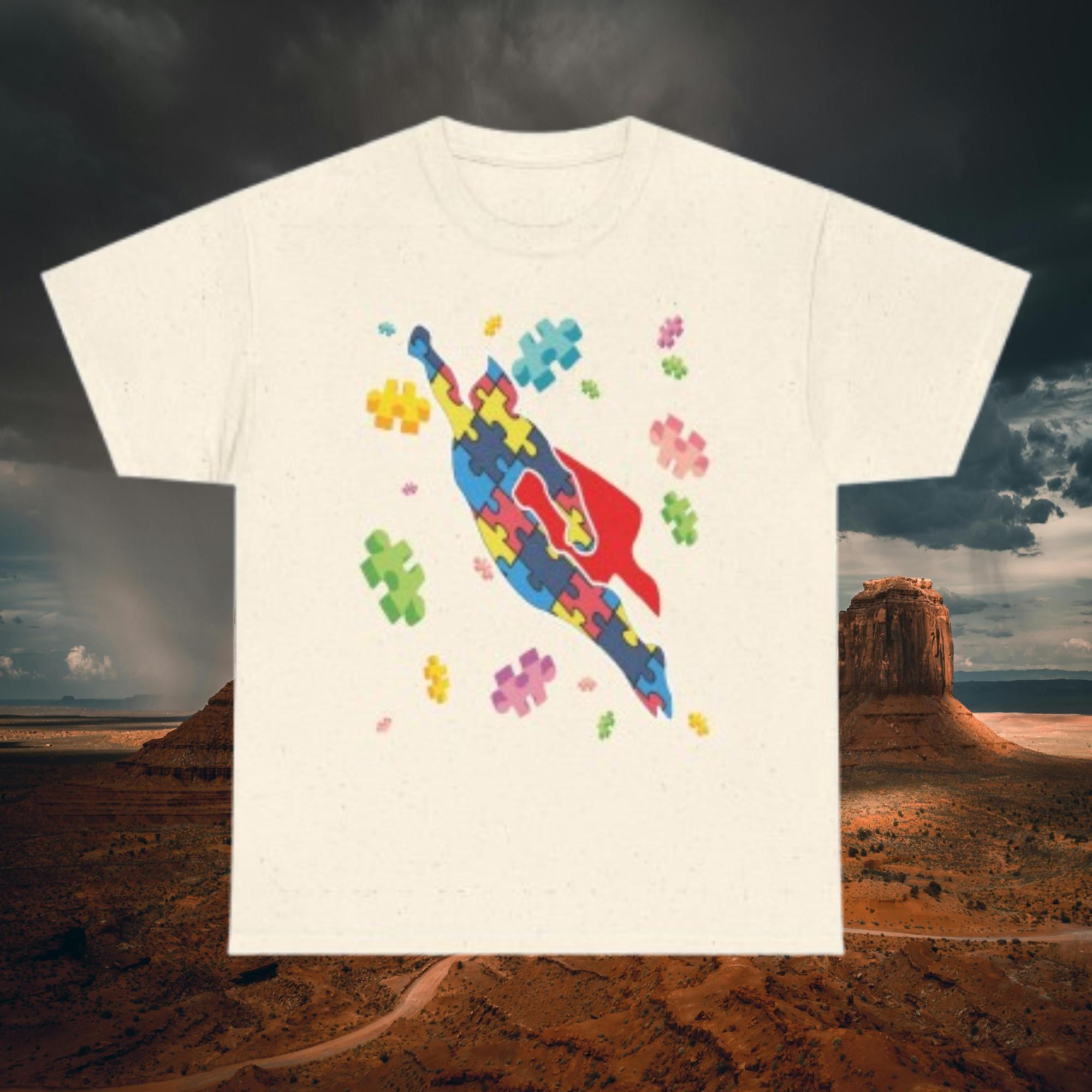 Autism Awareness Superhero Shirt – Puzzle Piece Graphic Tee | Support Unisex Mom Gift