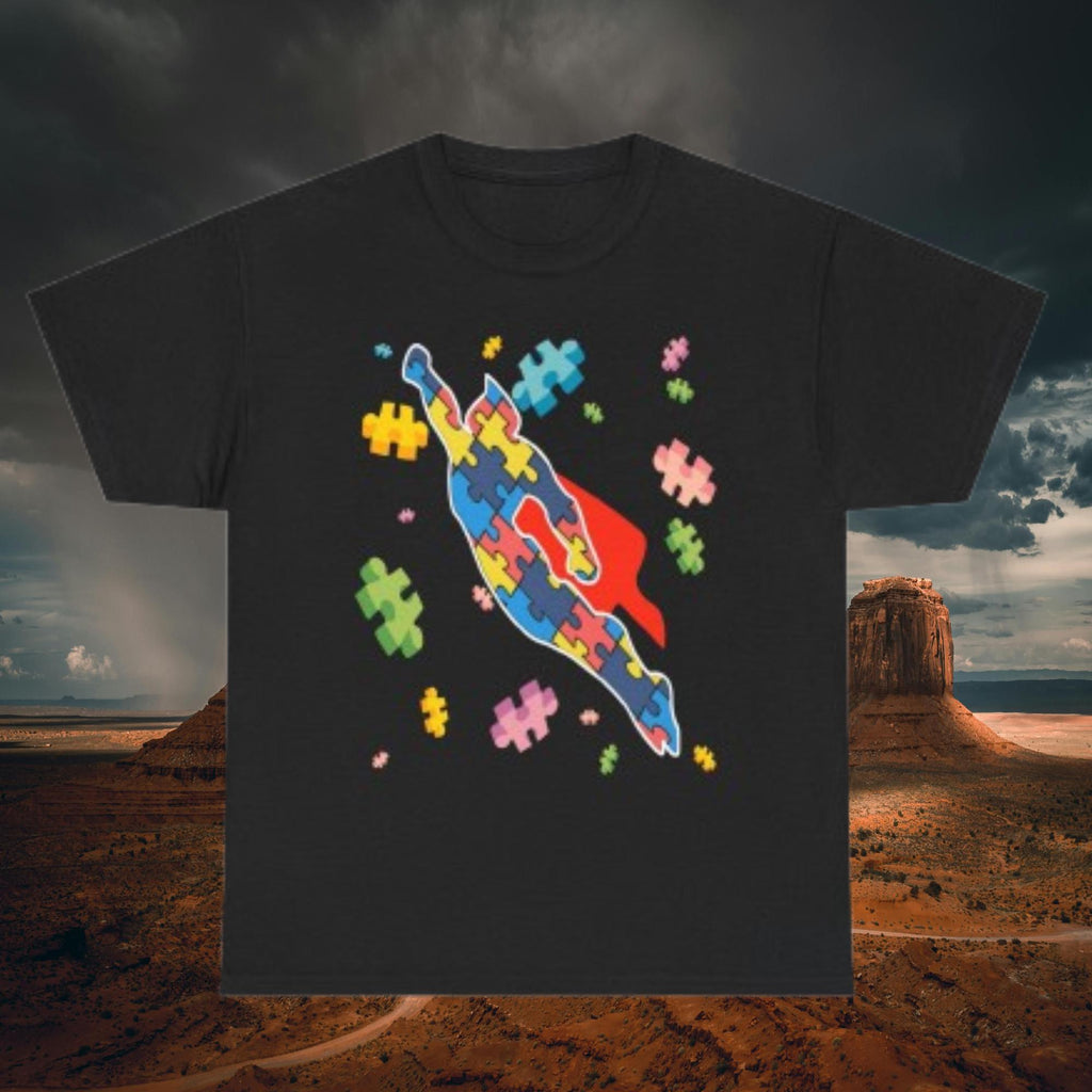 Autism Awareness Superhero Shirt – Puzzle Piece Graphic Tee | Support Unisex Mom Gift
