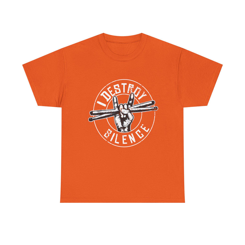 I Destroy Silence Drummer T-Shirt | Vintage Drumsticks Graphic Tee | Drummer Gift Musician Shirt