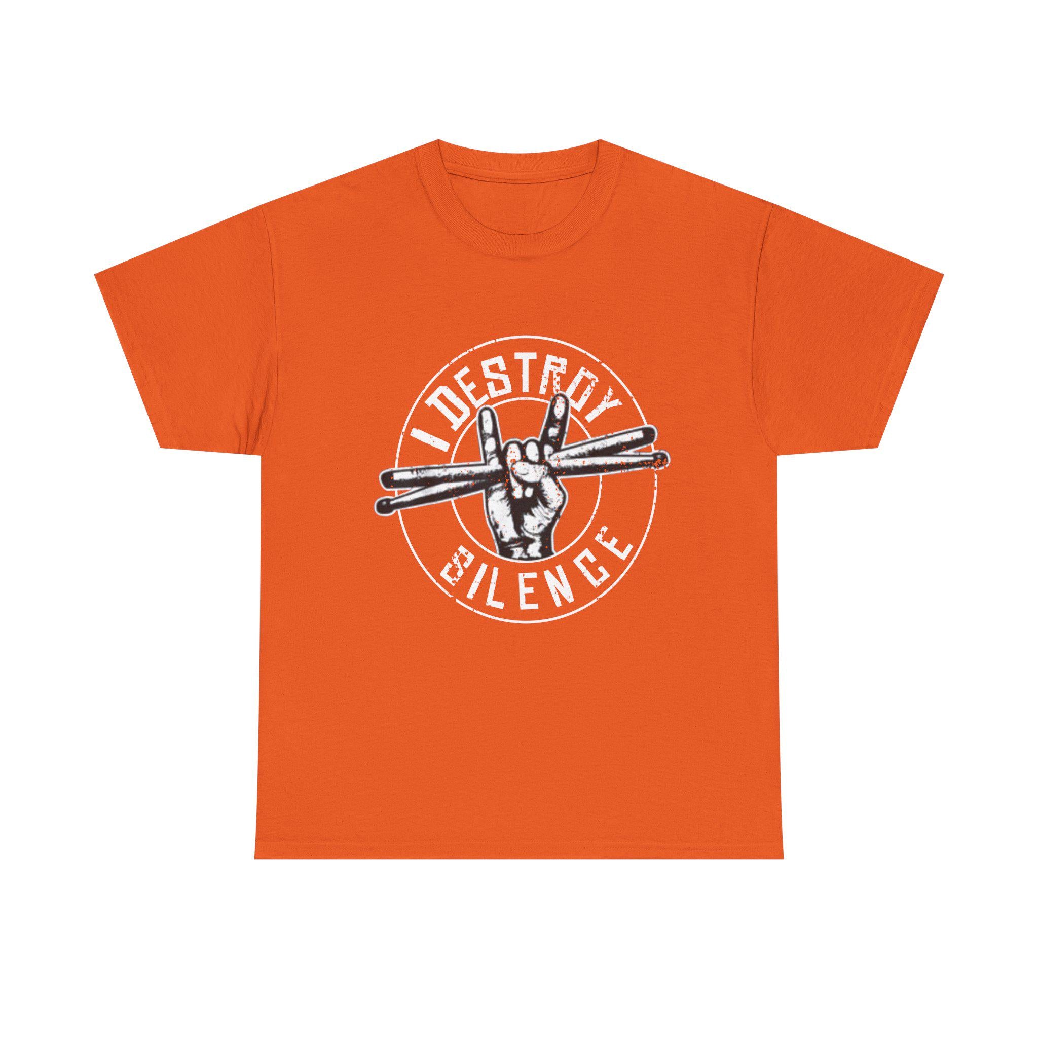 I Destroy Silence Drummer T-Shirt | Vintage Drumsticks Graphic Tee | Drummer Gift Musician Shirt