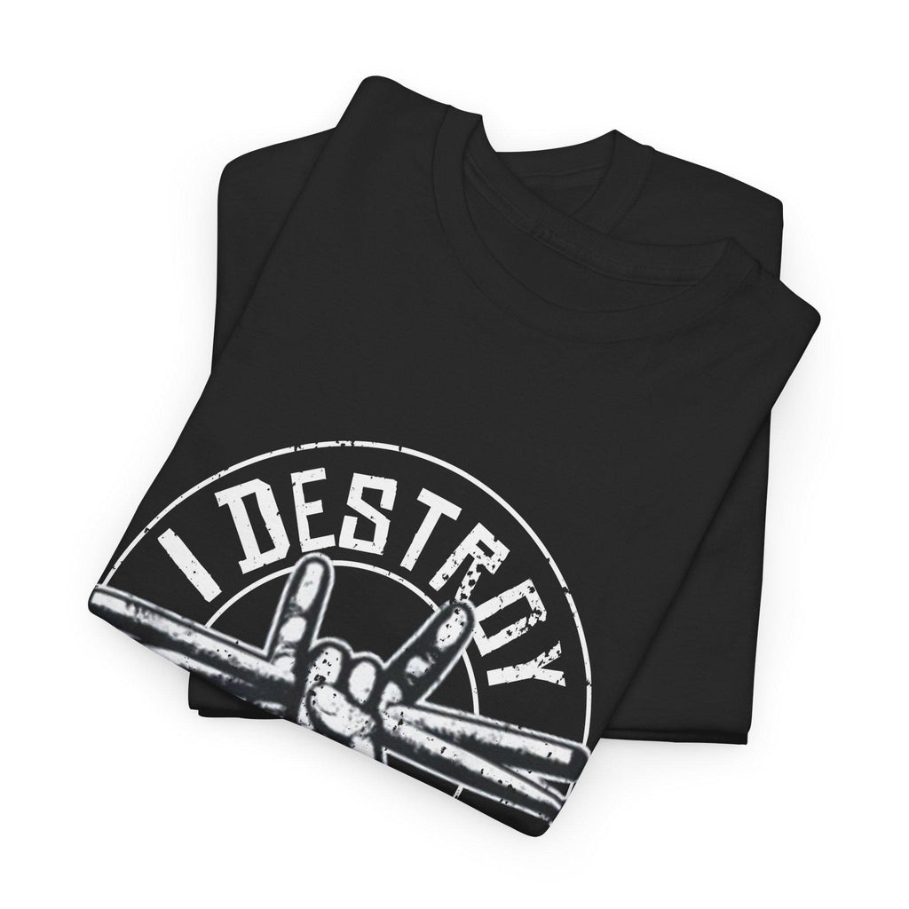 I Destroy Silence Drummer T-Shirt | Vintage Drumsticks Graphic Tee | Drummer Gift Musician Shirt