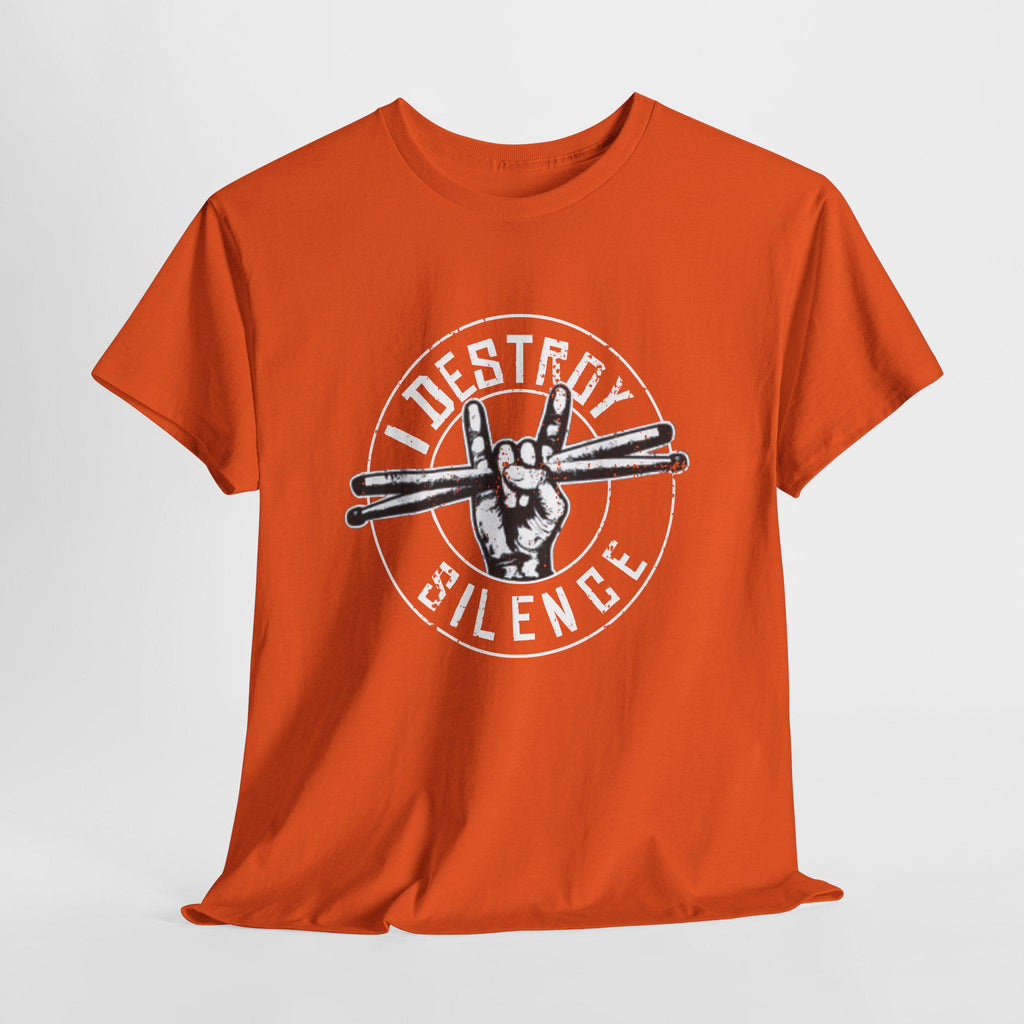 I Destroy Silence Drummer T-Shirt | Vintage Drumsticks Graphic Tee | Drummer Gift Musician Shirt