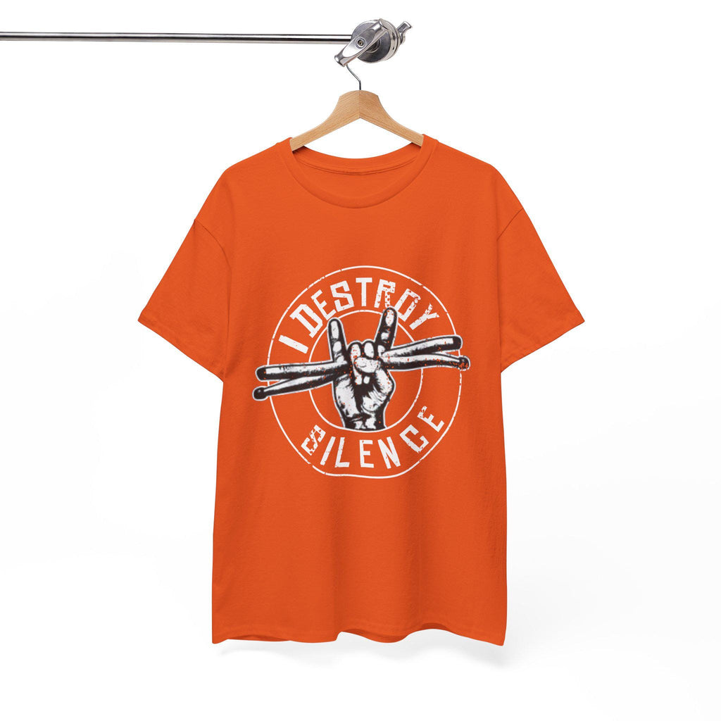 I Destroy Silence Drummer T-Shirt | Vintage Drumsticks Graphic Tee | Drummer Gift Musician Shirt