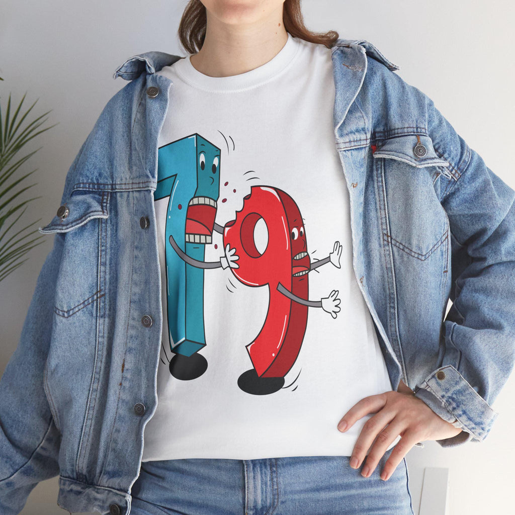 Math Humor Tee – Fighting Numbers Graphic, Lightweight Cotton Shirt