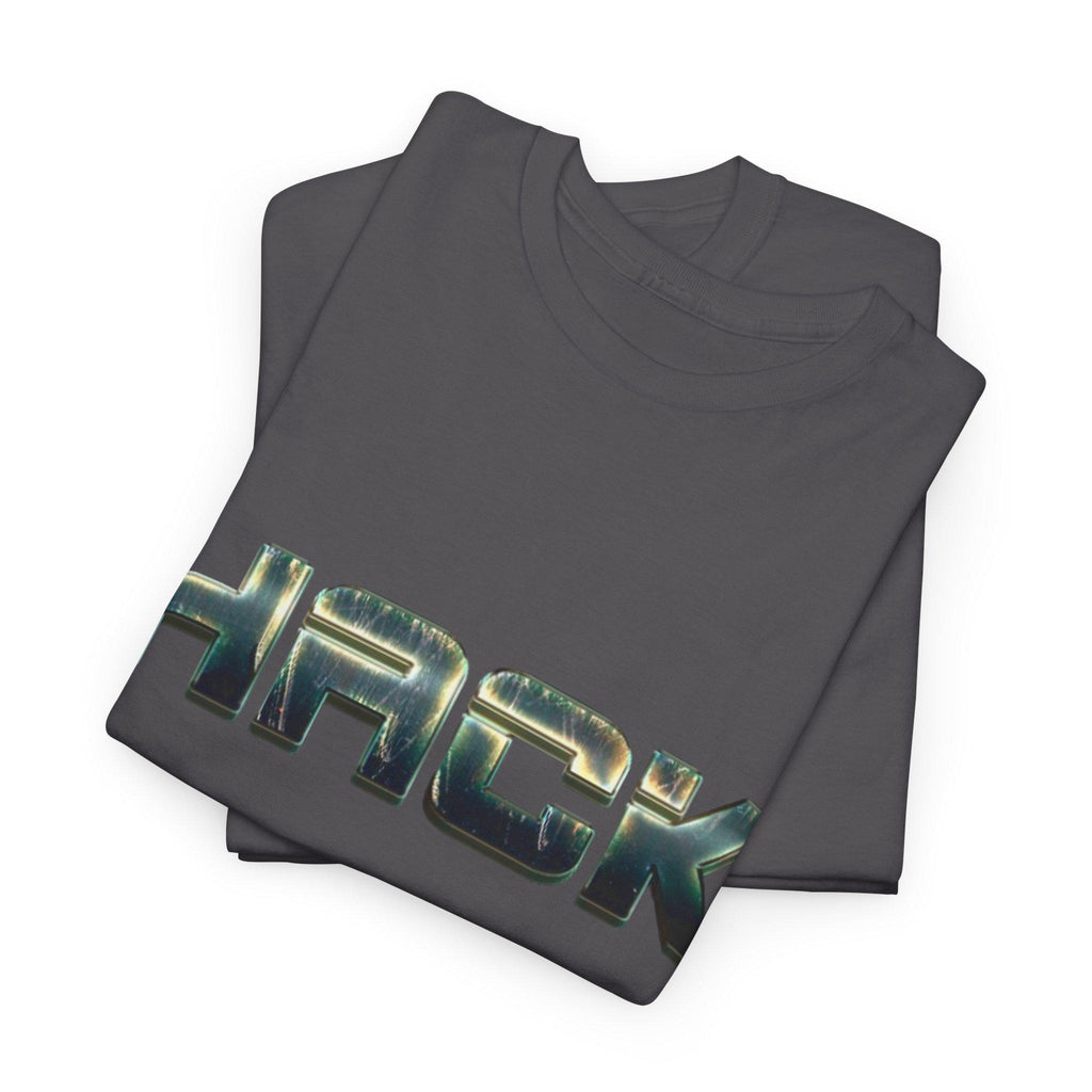Bold Orange Metallic Camo Logo Tee for Tech Coder Debugging - Heavyweight Cotton Shirt