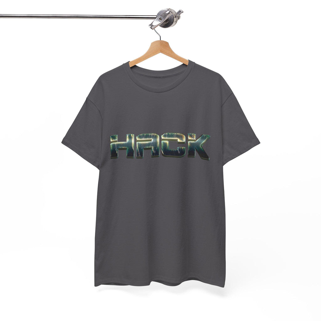 Bold Orange Metallic Camo Logo Tee for Tech Coder Debugging - Heavyweight Cotton Shirt