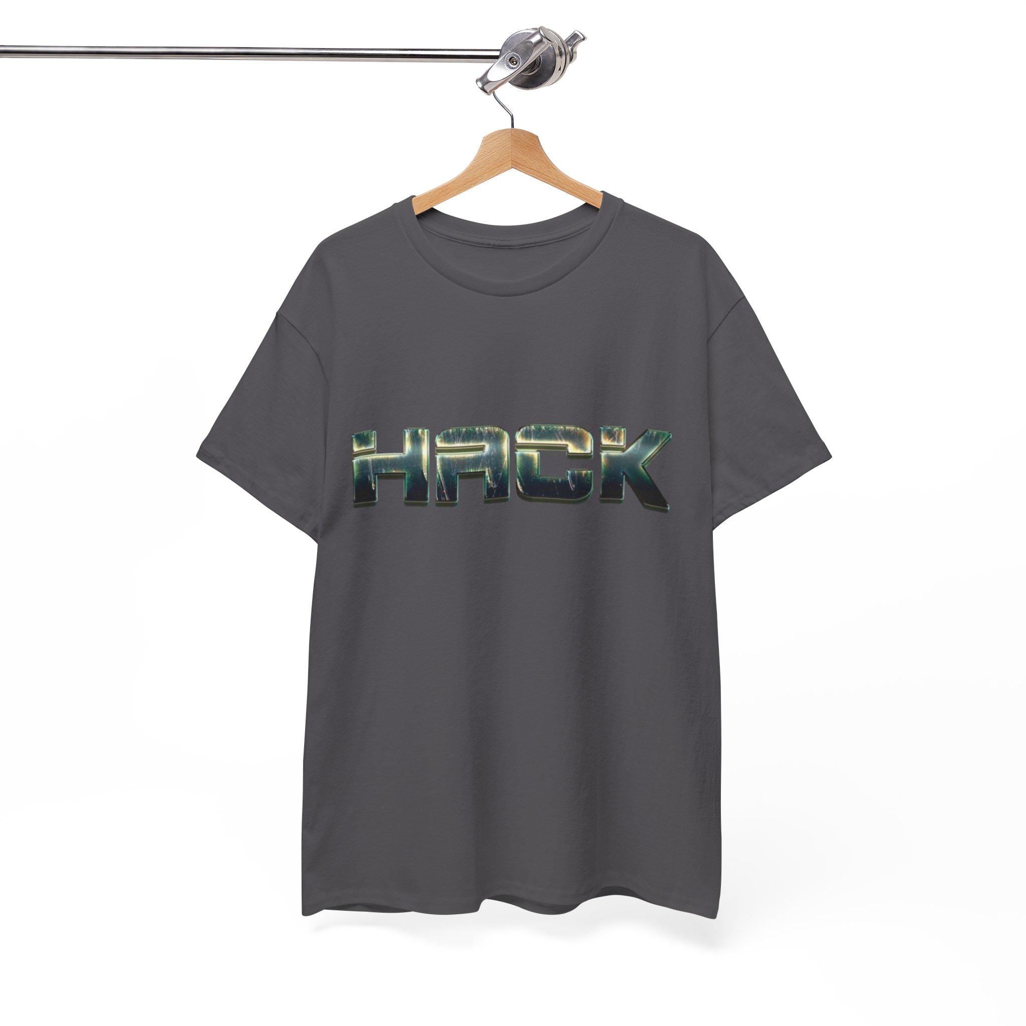 Bold Orange Metallic Camo Logo Tee for Tech Coder Debugging - Heavyweight Cotton Shirt