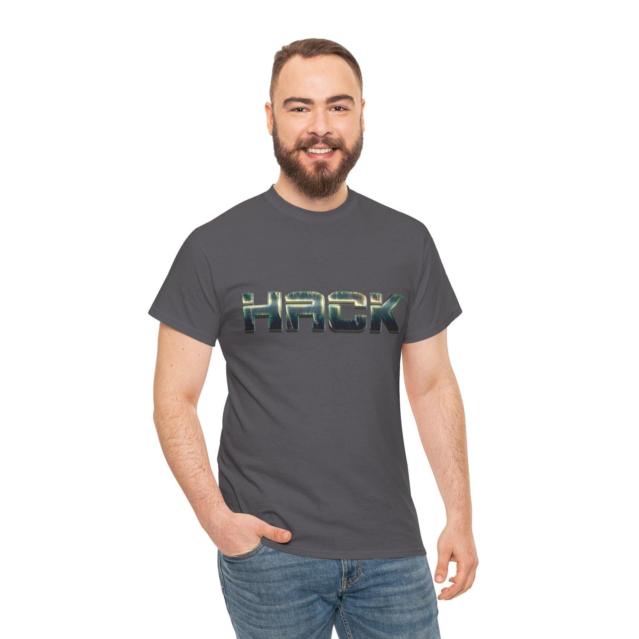 Bold Orange Metallic Camo Logo Tee for Tech Coder Debugging - Heavyweight Cotton Shirt