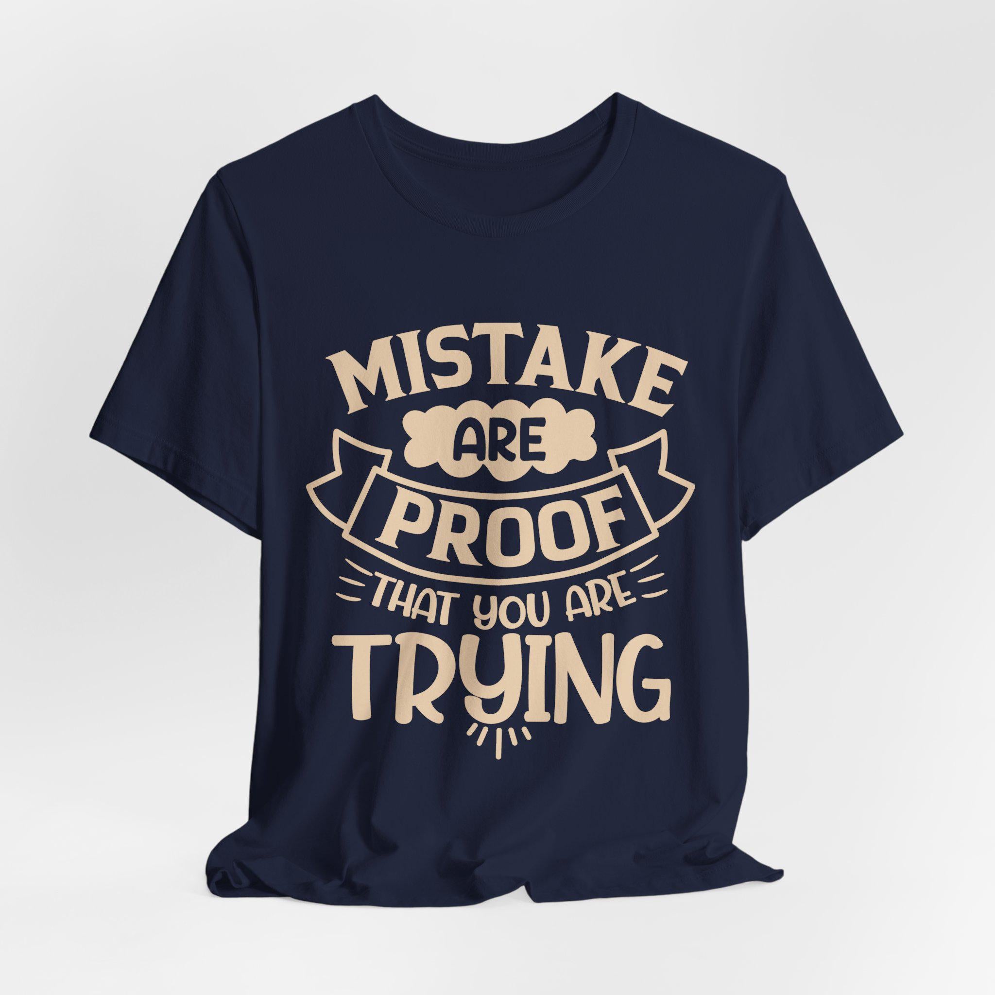 Vintage Mistakes Proof Motivational Tee: Lightweight Breathable Shirt for Everyday Confidence (Cream)