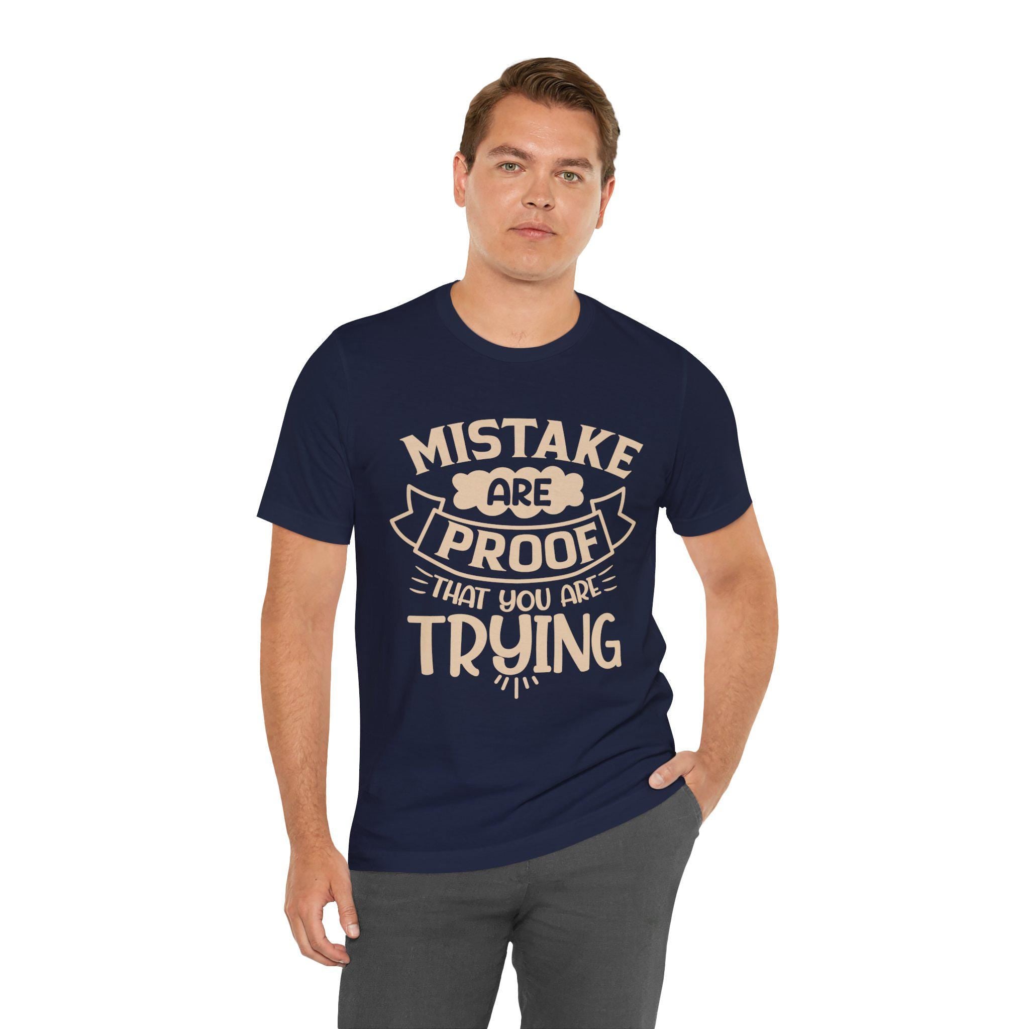 Vintage Mistakes Proof Motivational Tee: Lightweight Breathable Shirt for Everyday Confidence (Cream)