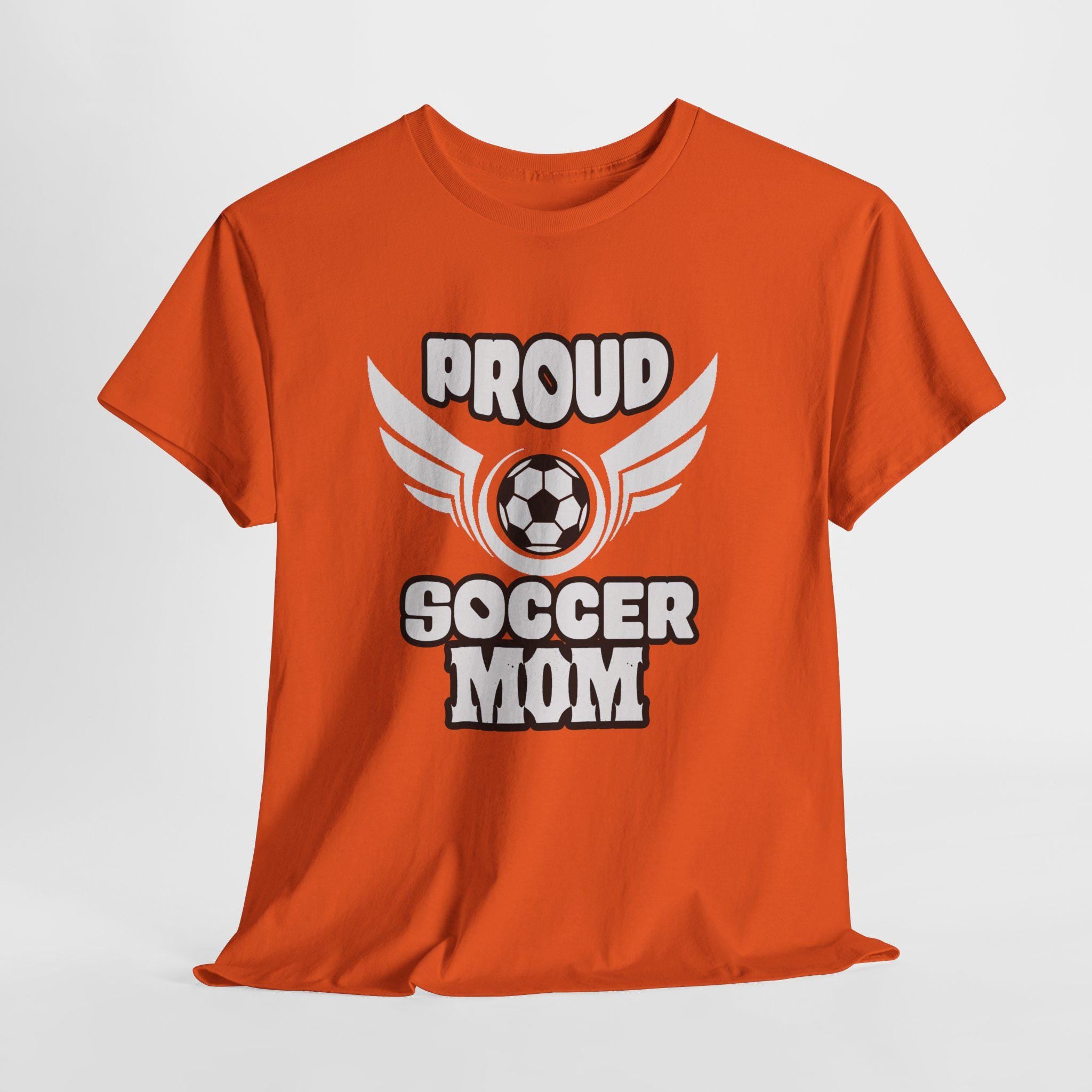 Proud Soccer Mom Shirt with Winged Soccer Ball Graphic Tee