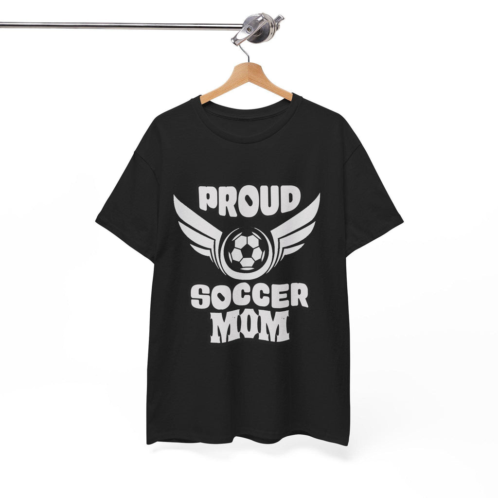 Proud Soccer Mom Shirt with Winged Soccer Ball Graphic Tee