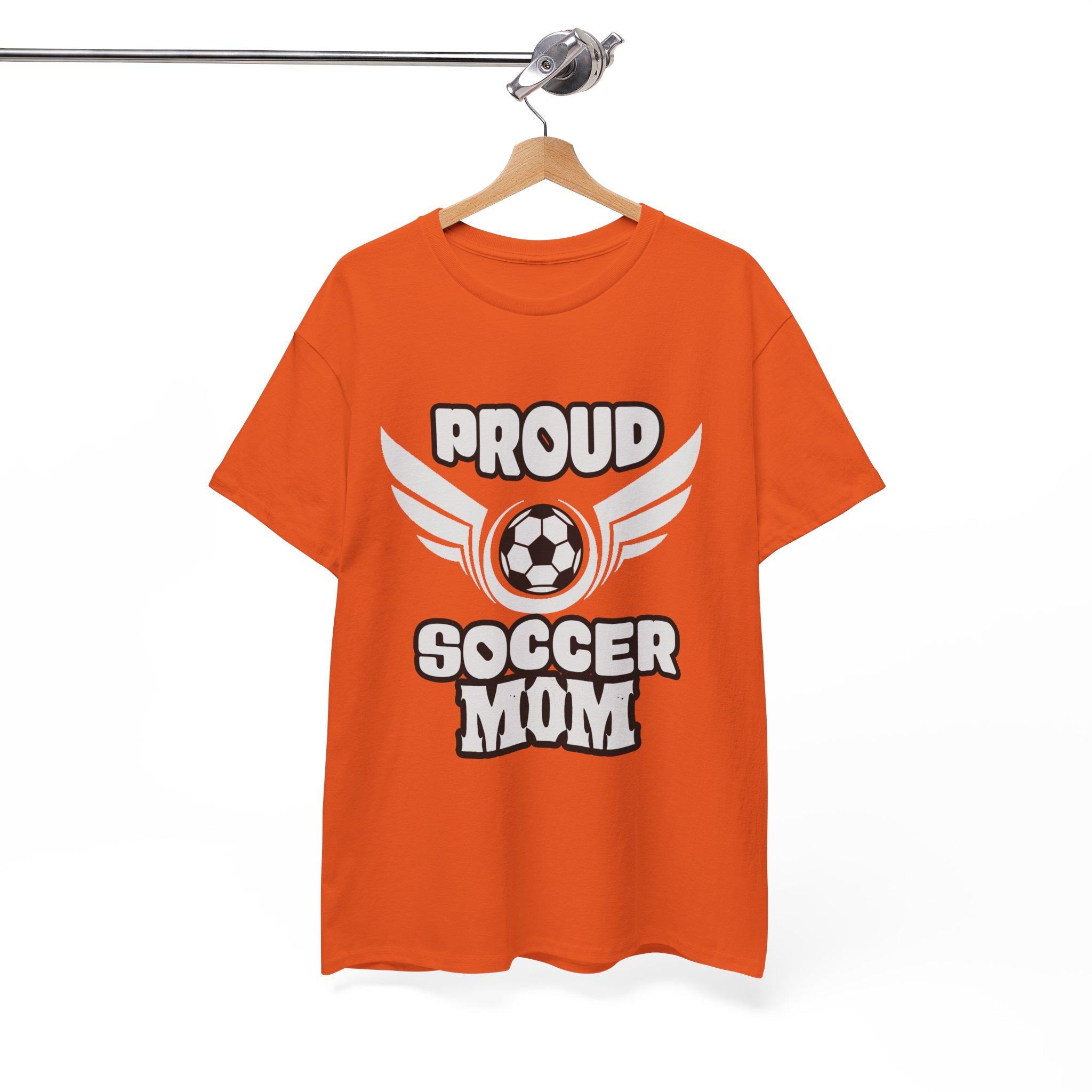 Proud Soccer Mom Shirt with Winged Soccer Ball Graphic Tee