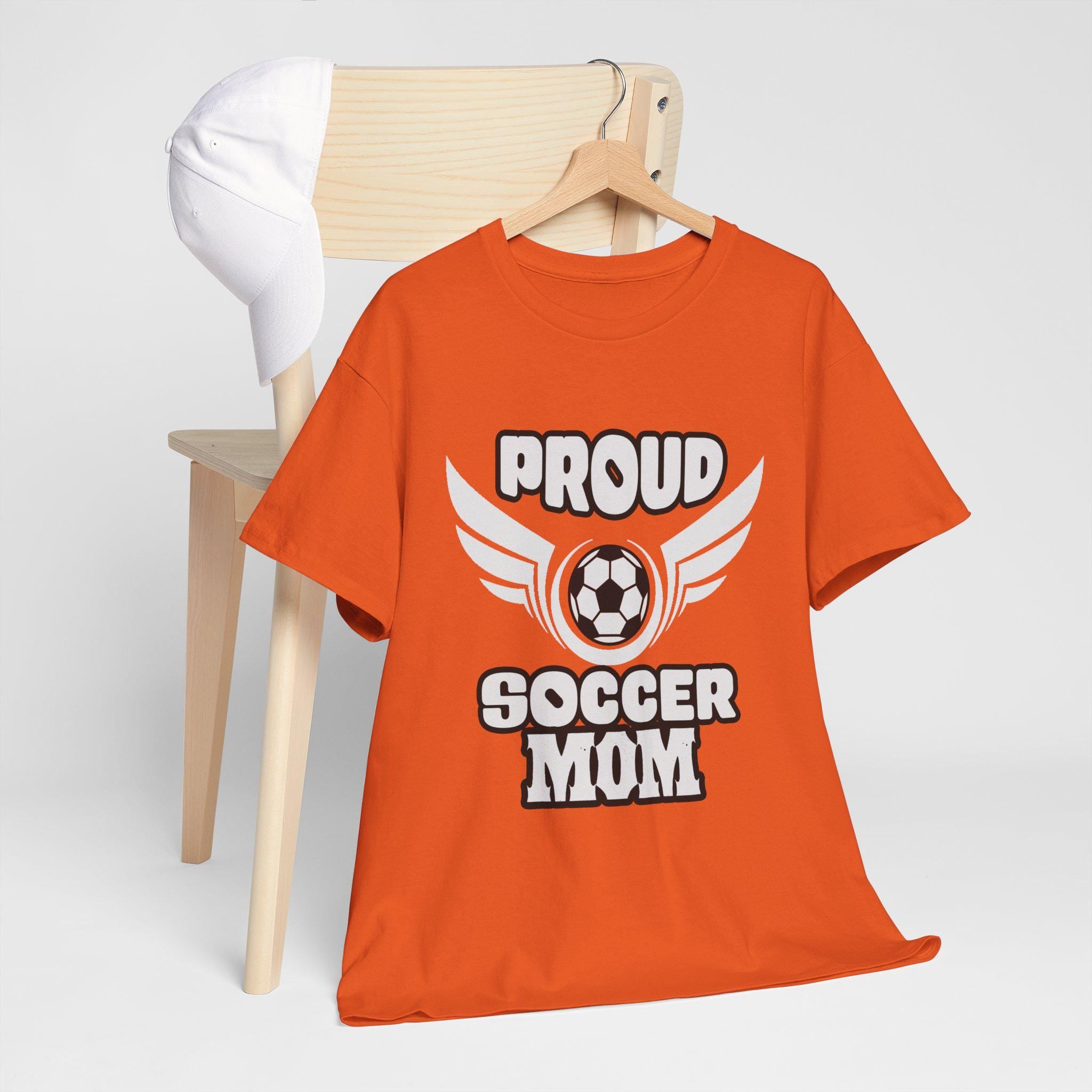 Proud Soccer Mom Shirt with Winged Soccer Ball Graphic Tee