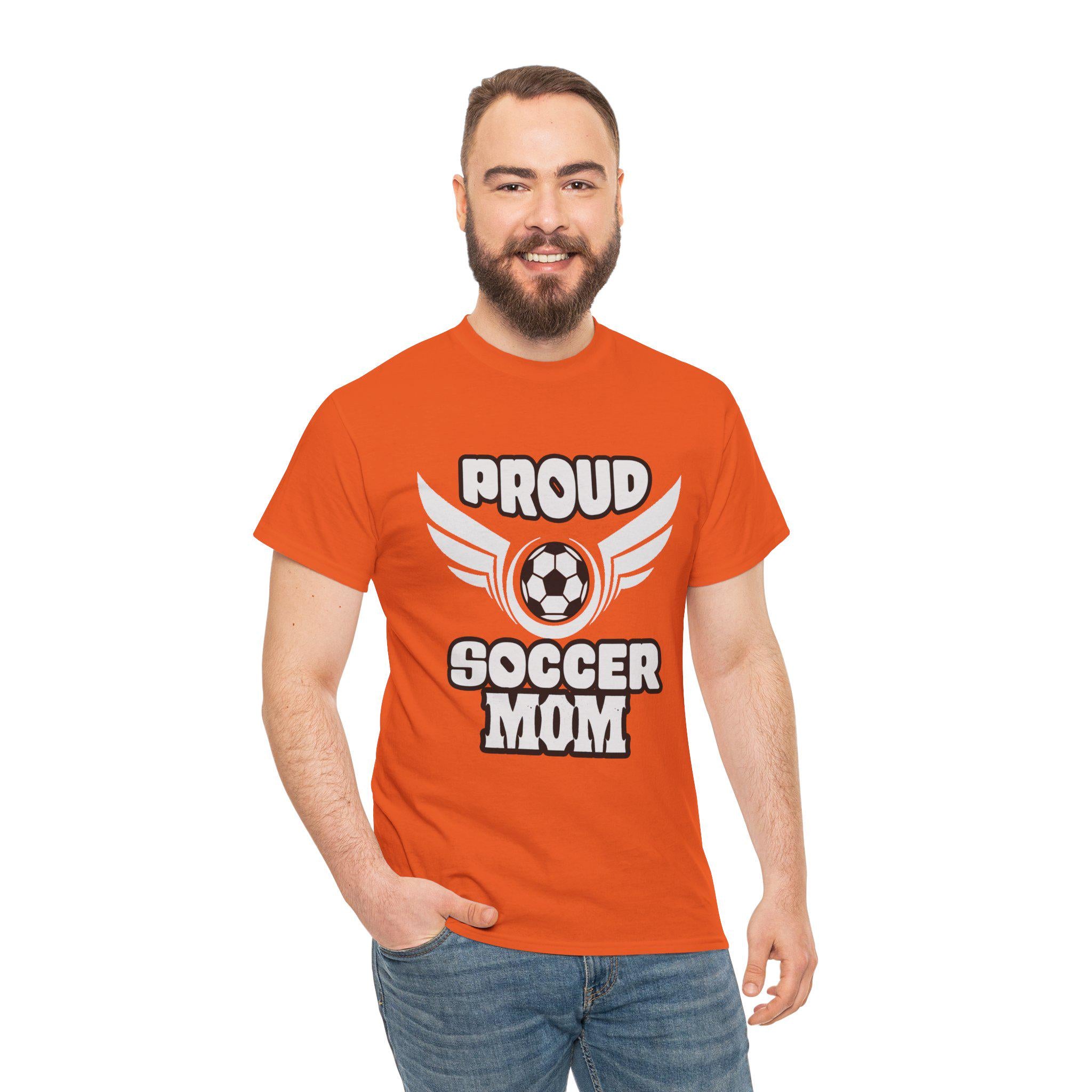 Proud Soccer Mom Shirt with Winged Soccer Ball Graphic Tee